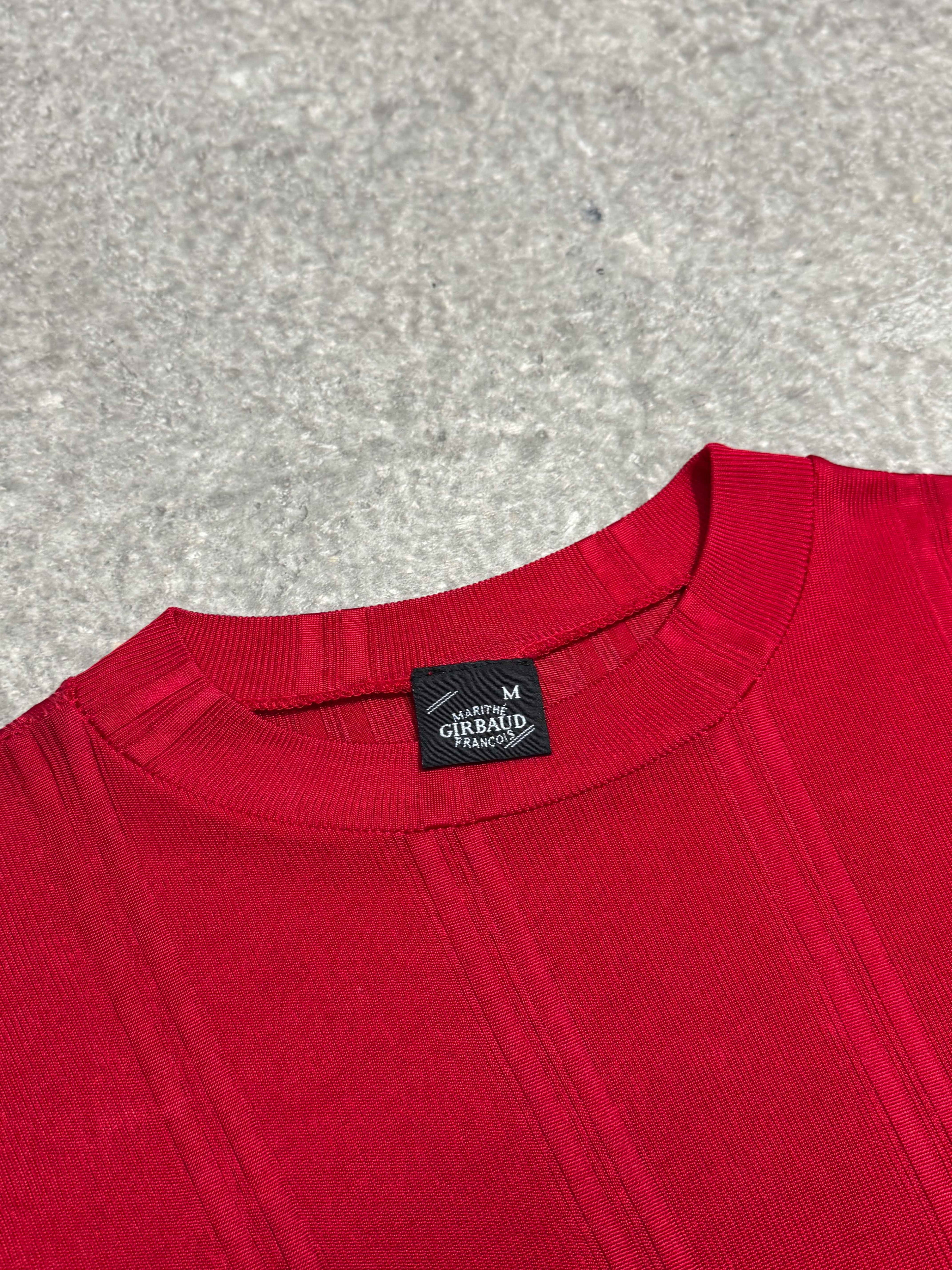 1980S MARITHÉ + FRANÇOIS GIRBAUD PUFF SLEEVES RED TOP