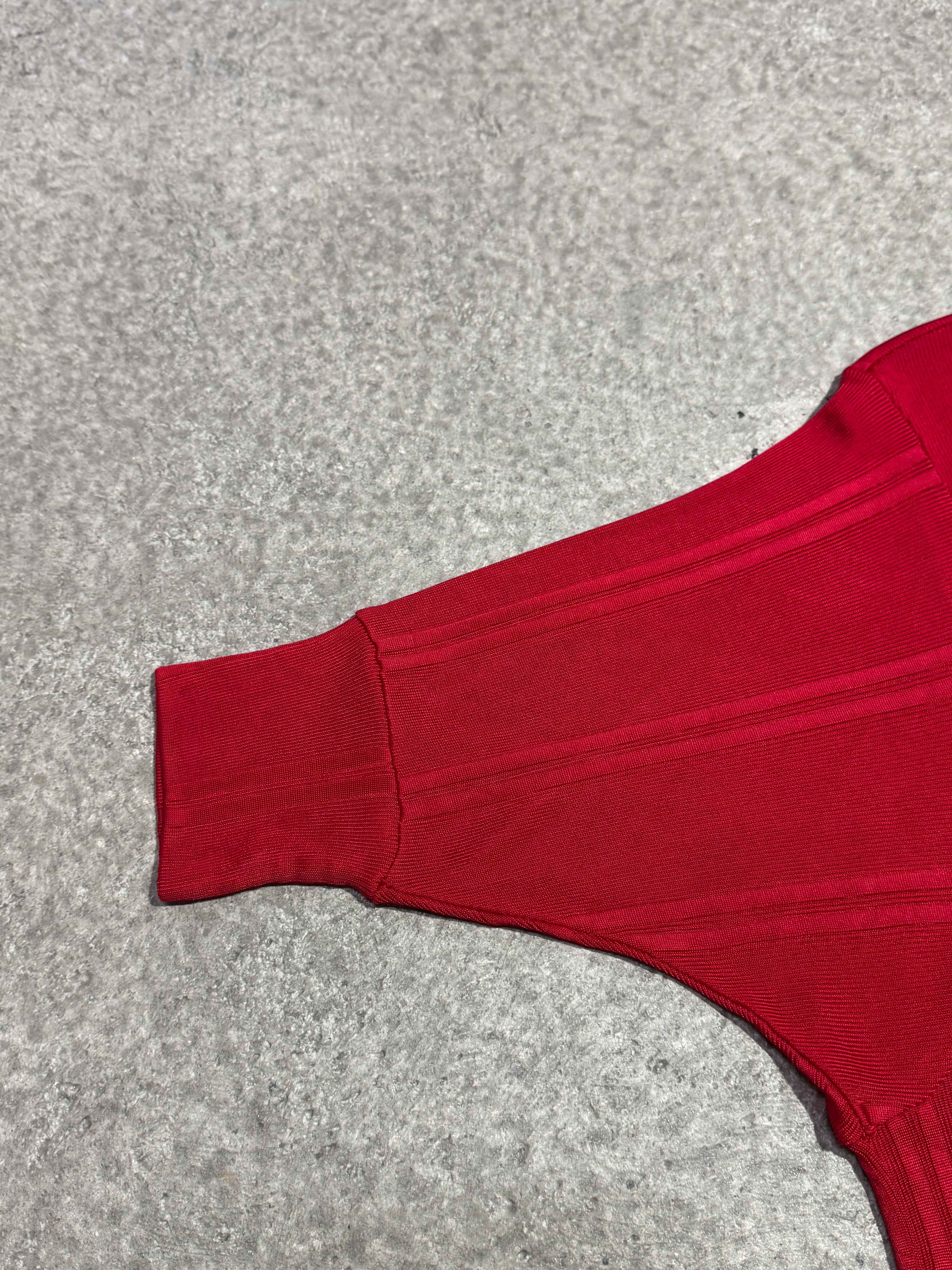 1980S MARITHÉ + FRANÇOIS GIRBAUD PUFF SLEEVES RED TOP