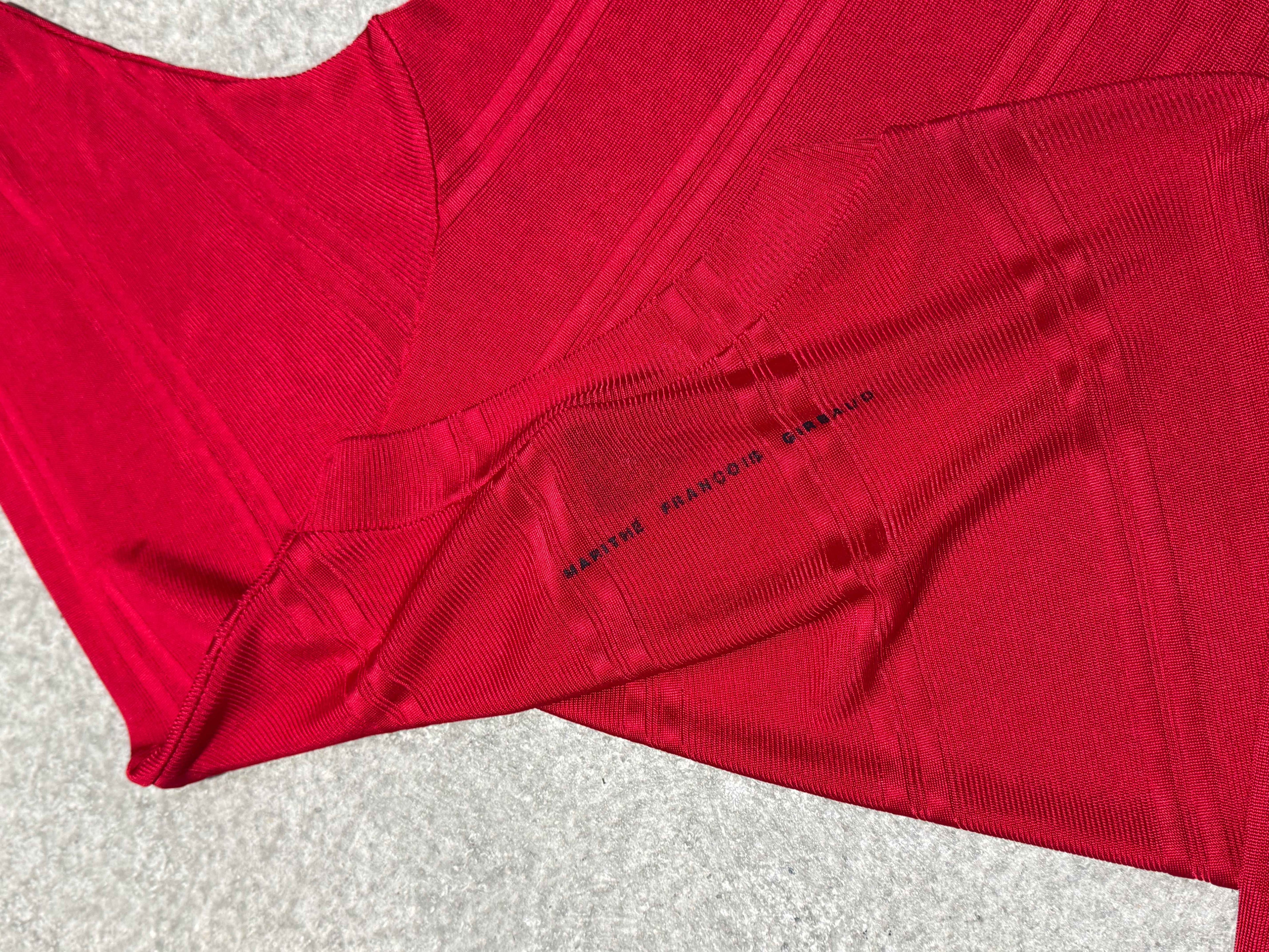 1980S MARITHÉ + FRANÇOIS GIRBAUD PUFF SLEEVES RED TOP