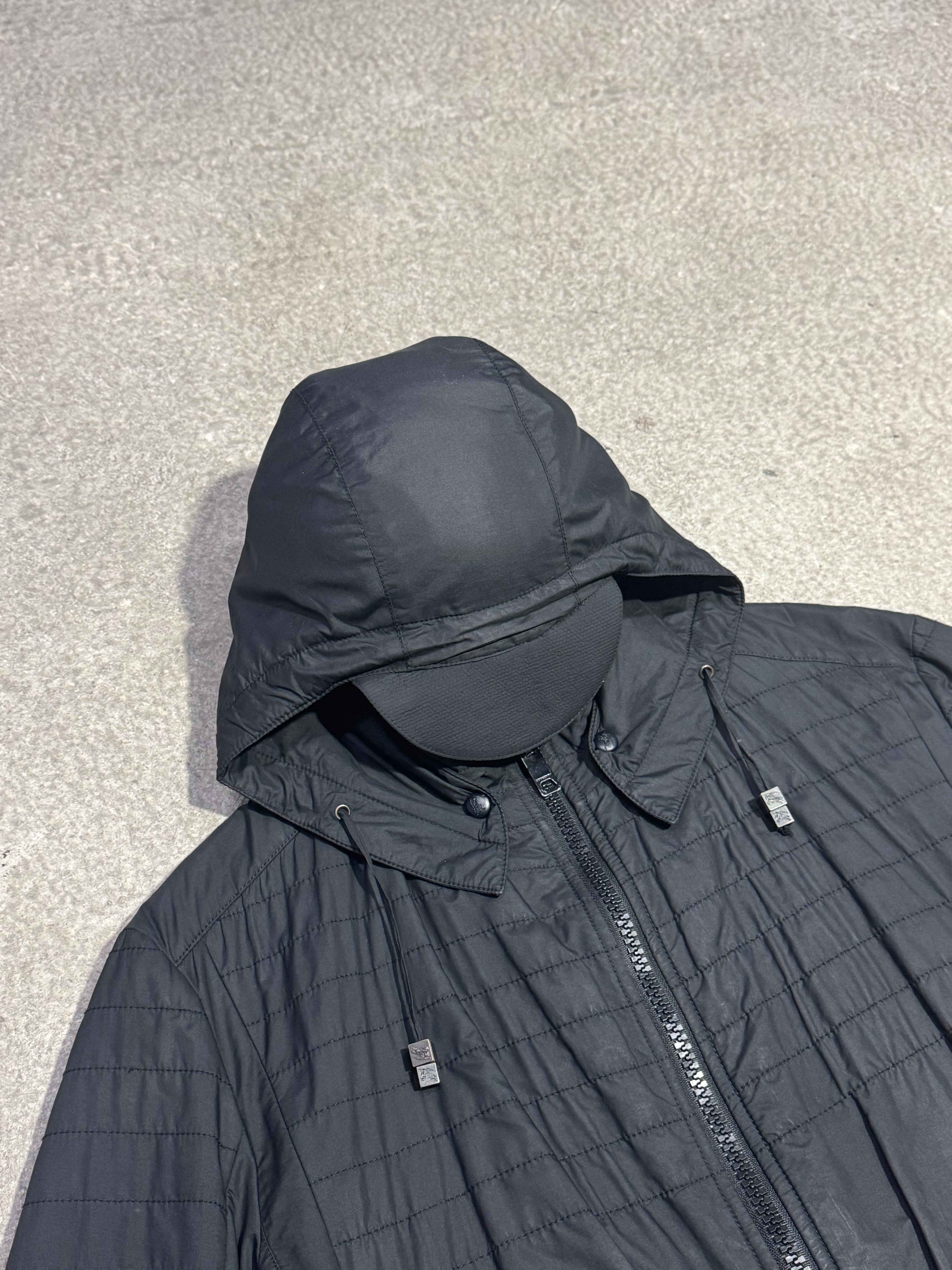 2000S BURBERRY PRORSUM ZIP UP PUFFER JACKET WITH AVIATOR HOOD