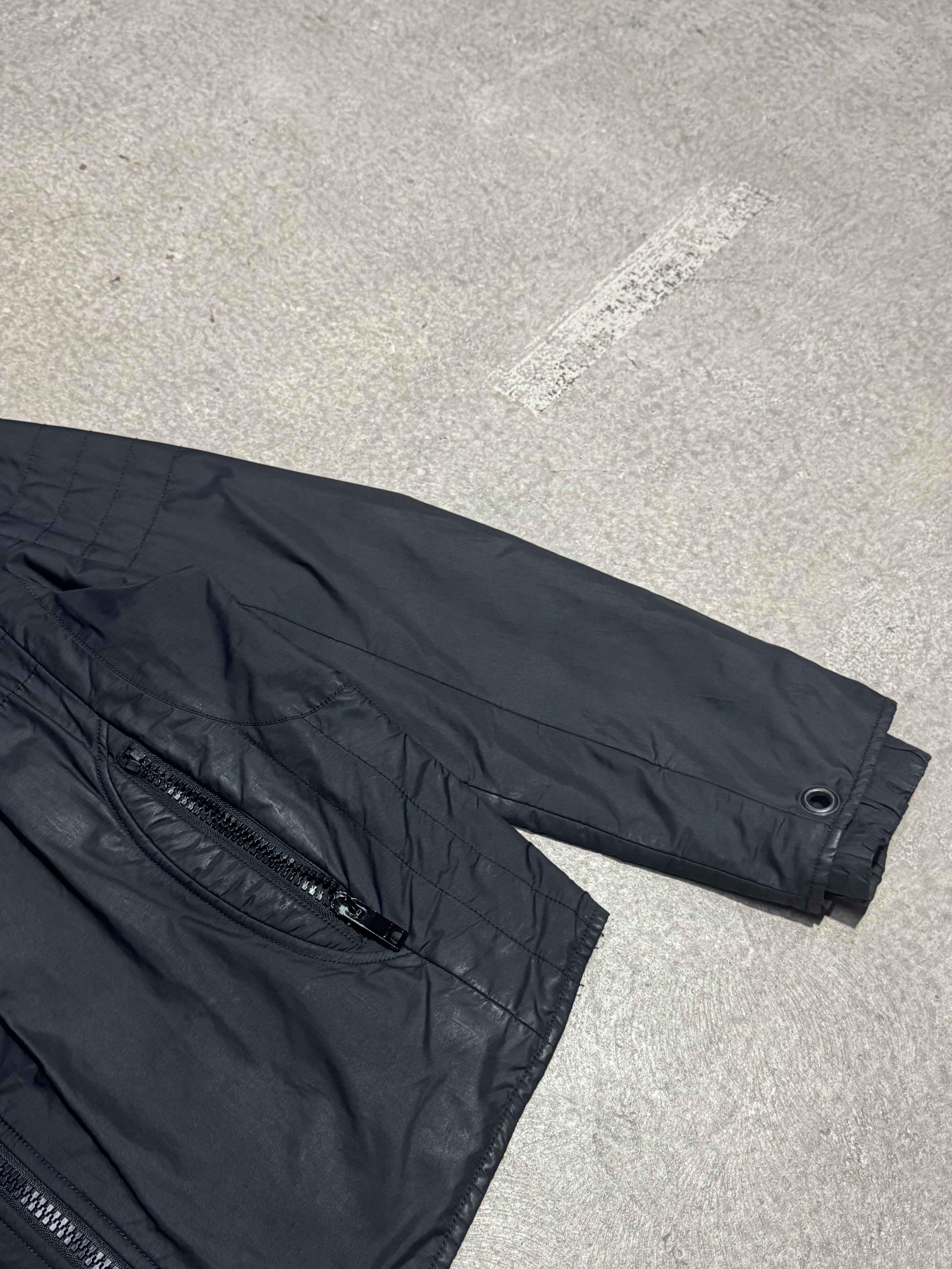 2000S BURBERRY PRORSUM ZIP UP PUFFER JACKET WITH AVIATOR HOOD