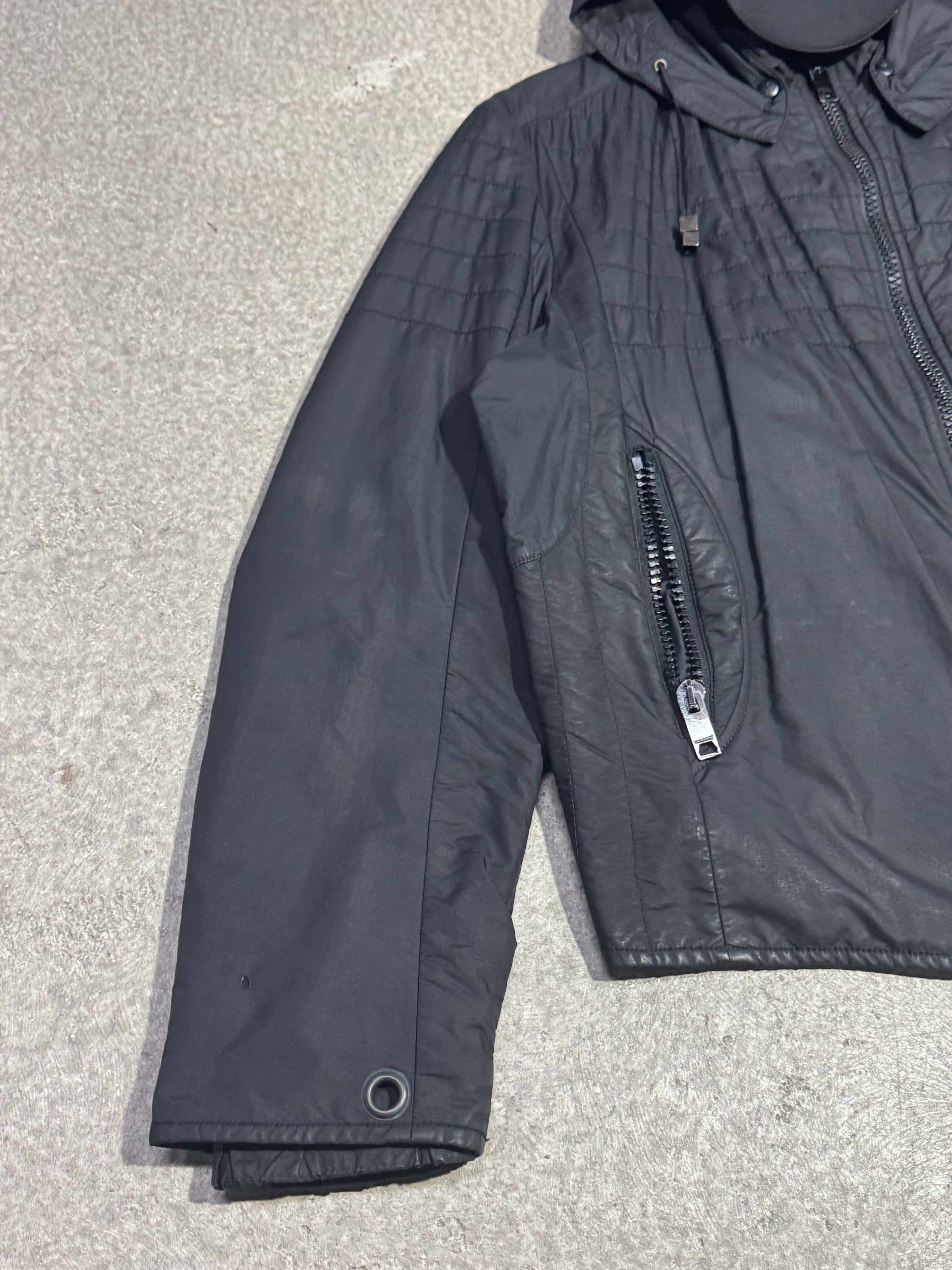 2000S BURBERRY PRORSUM ZIP UP PUFFER JACKET WITH AVIATOR HOOD