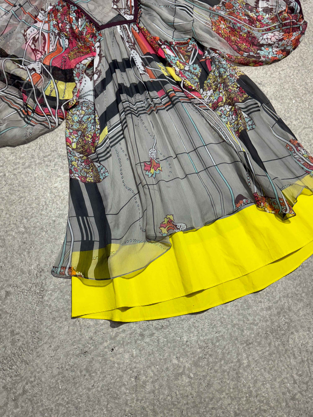 2000S KENZO SILK MESH FLORAL BLUSE