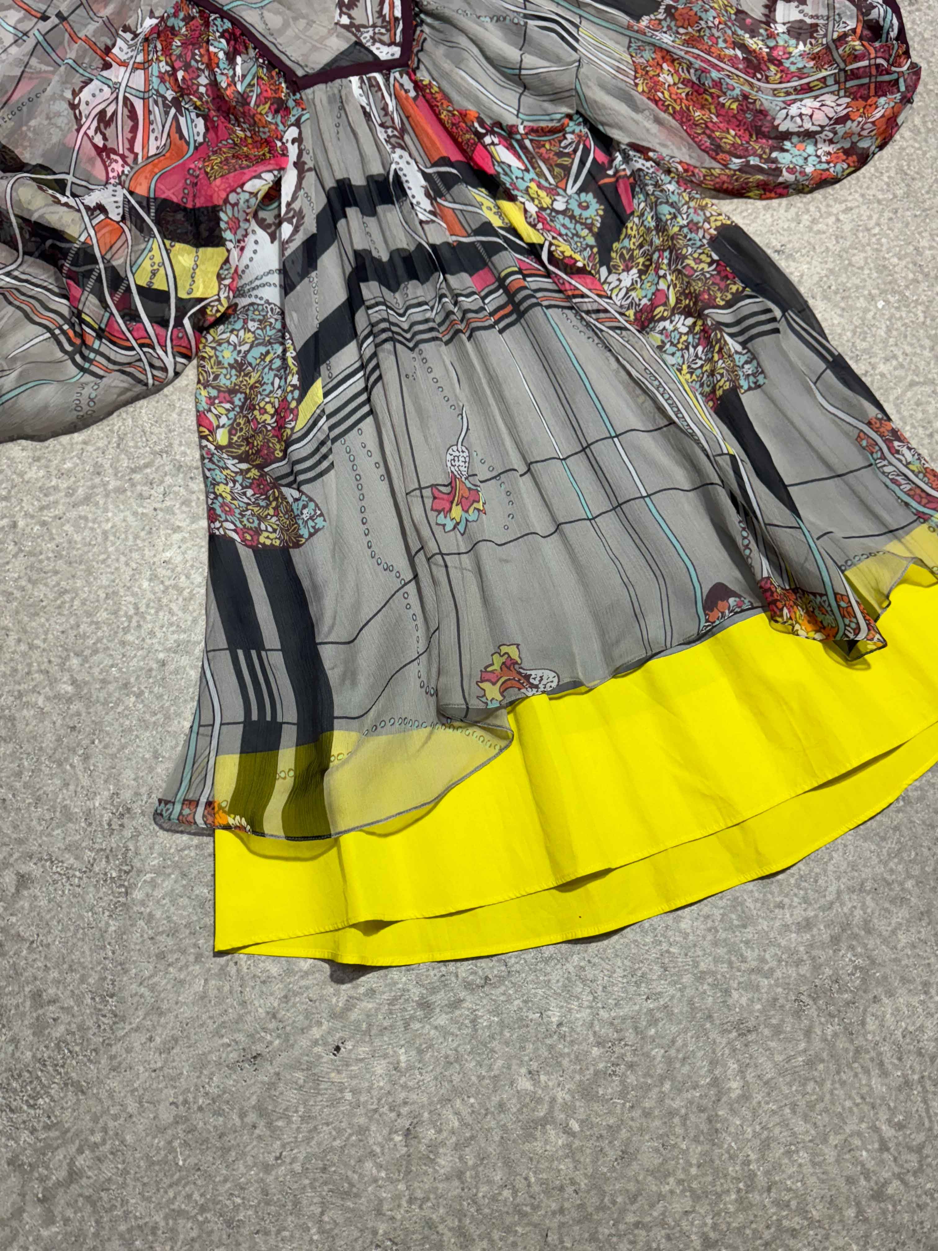 2000S KENZO SILK MESH FLORAL BLUSE