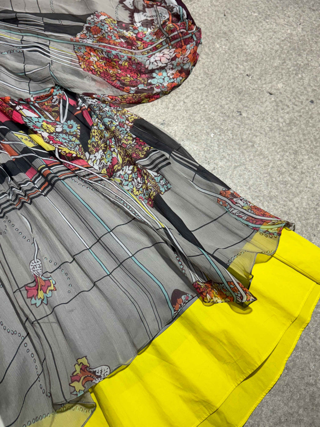 2000S KENZO SILK MESH FLORAL BLUSE