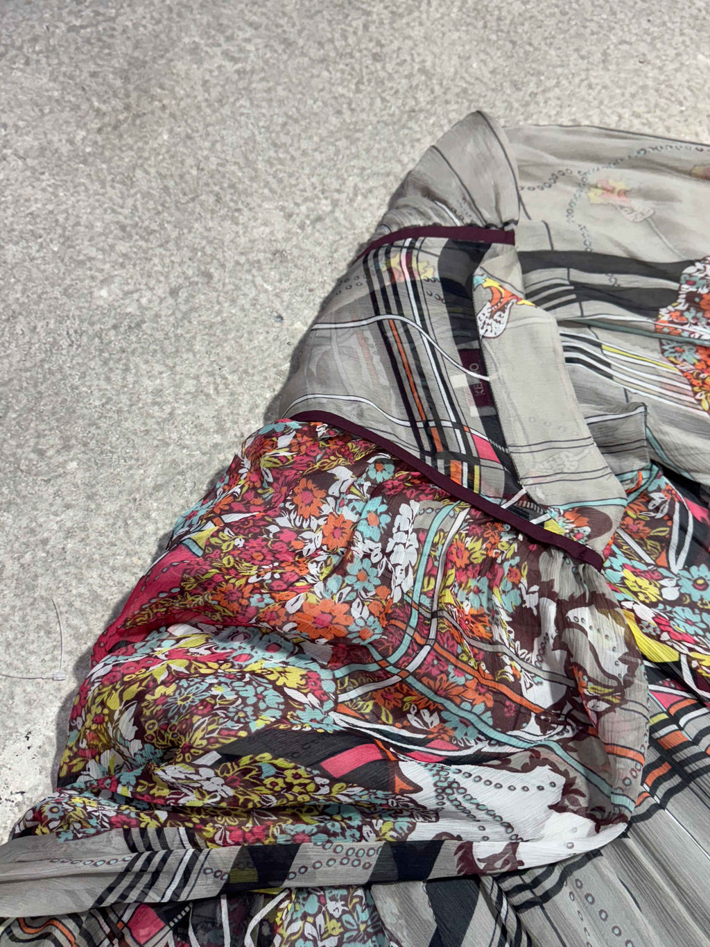 2000S KENZO SILK MESH FLORAL BLUSE