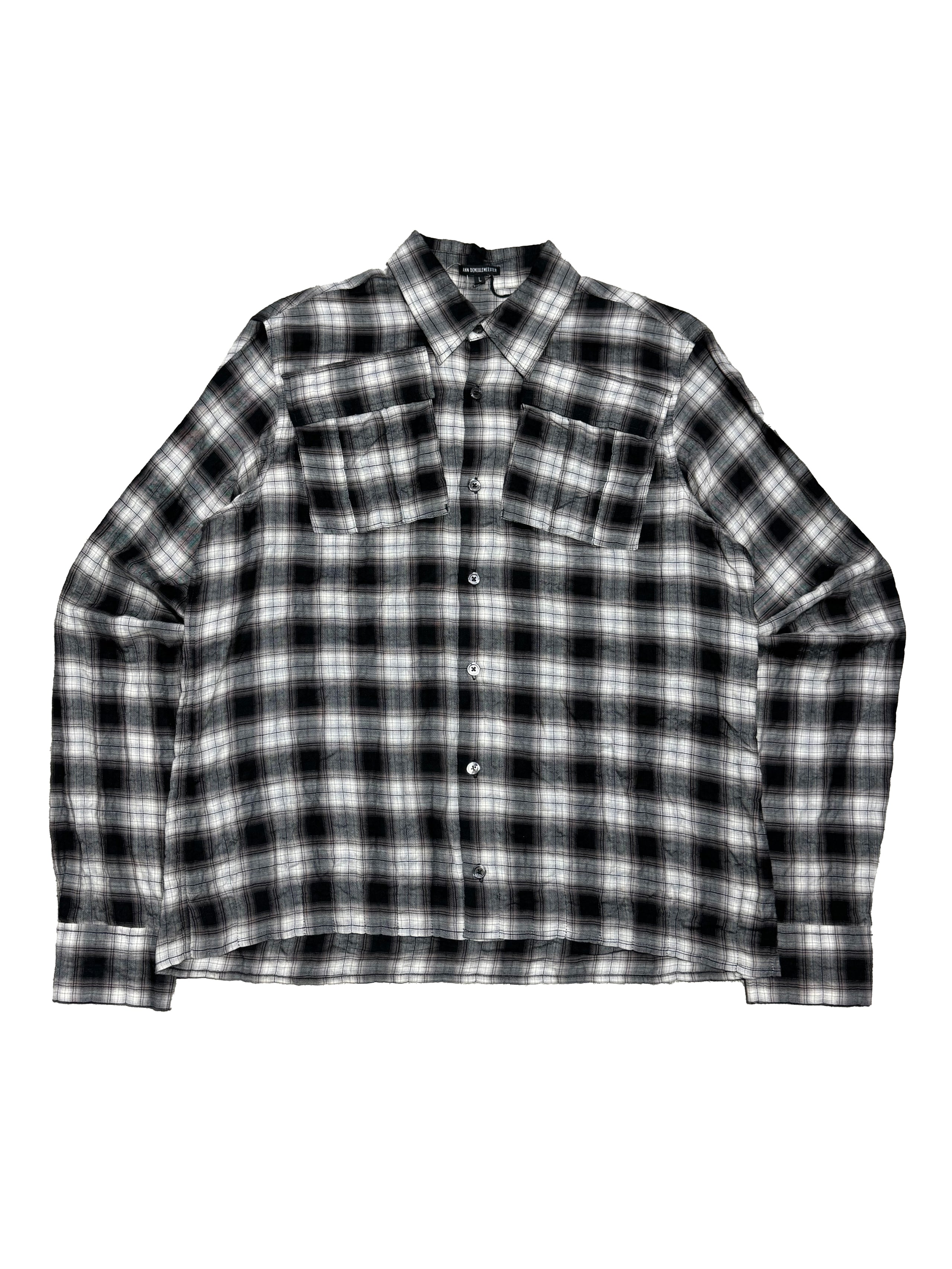ANN DEMEULEMEESTER WRINKLED FLANNEL SHIRT