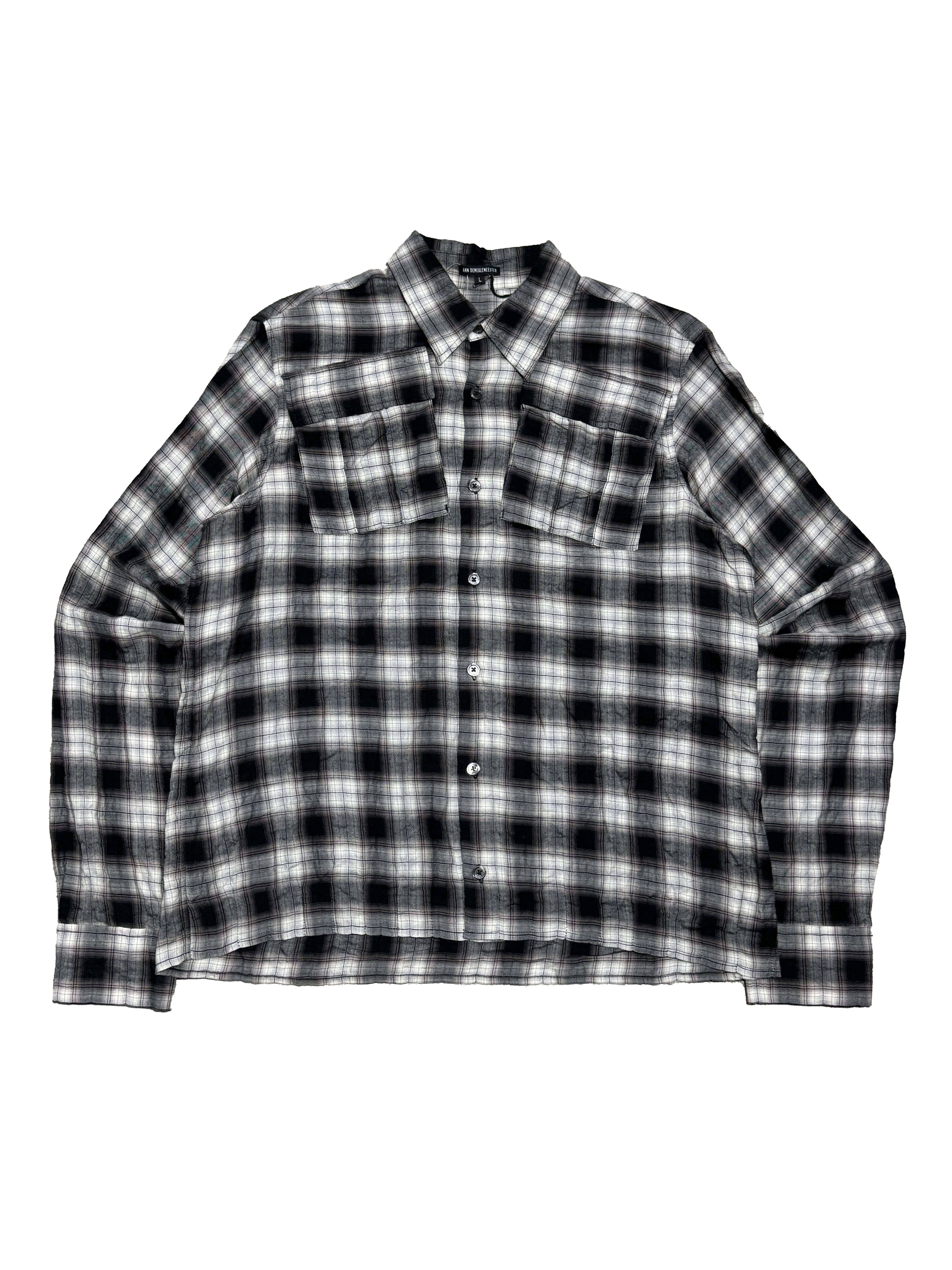 ANN DEMEULEMEESTER WRINKLED FLANNEL SHIRT