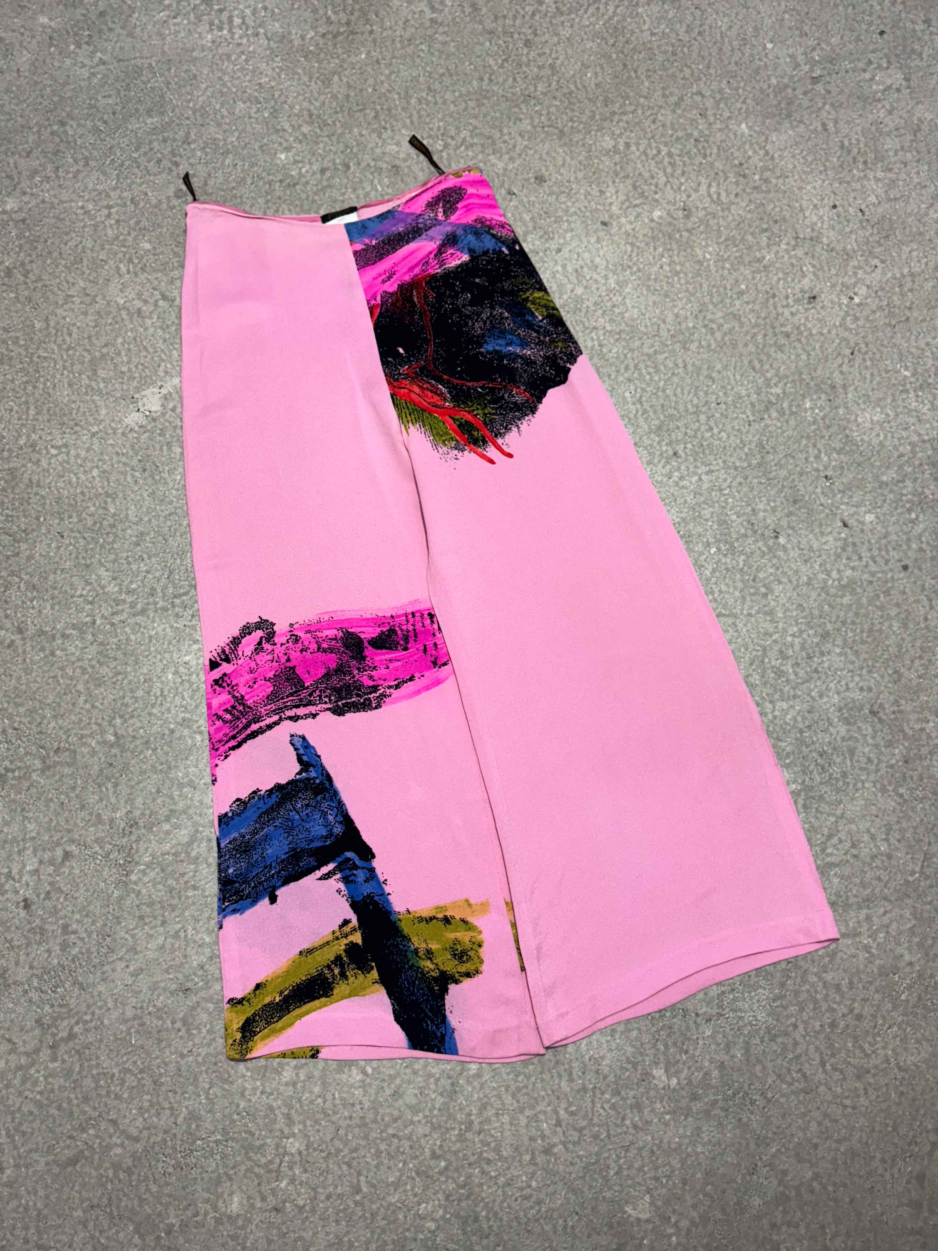 CHRISTIAN LACROIX SS 2000 PINK WIDE-LEG TROUSERS