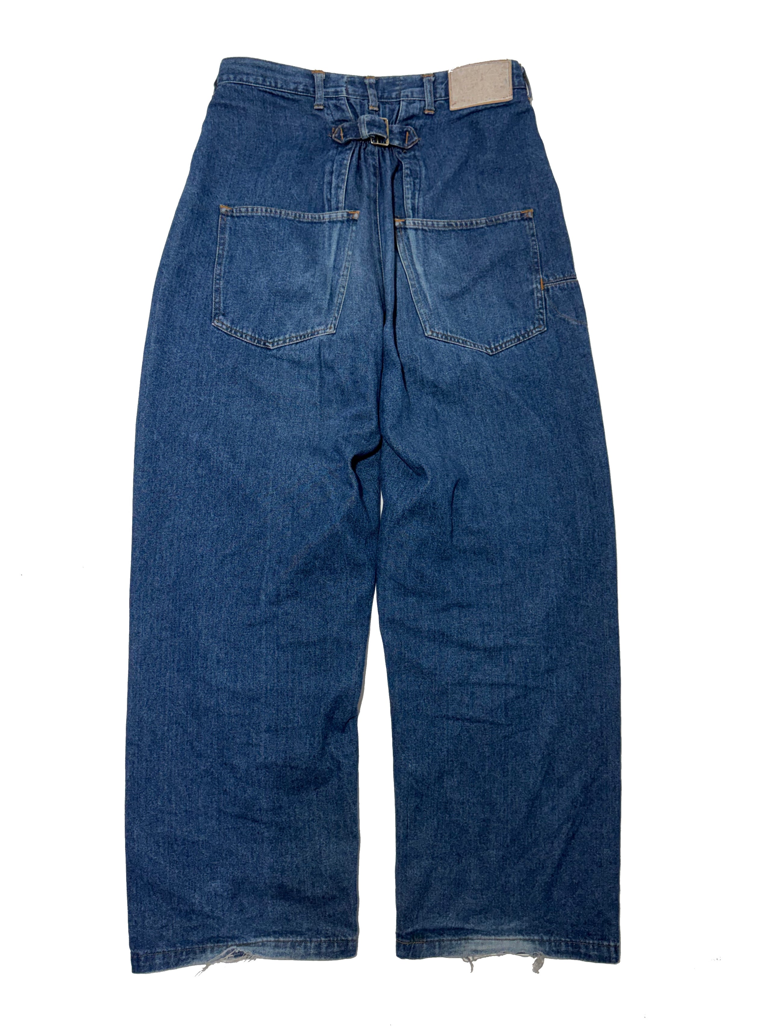 90s Marithé + François Girbaud Closed Buckle-Back Wide Leg Jeans