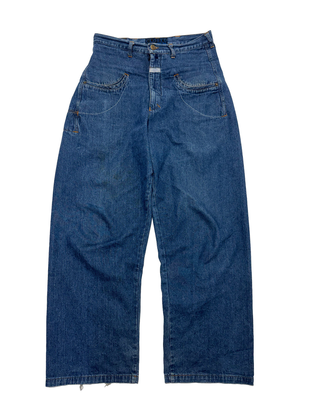 90s Marithé + François Girbaud Closed Buckle-Back Wide Leg Jeans