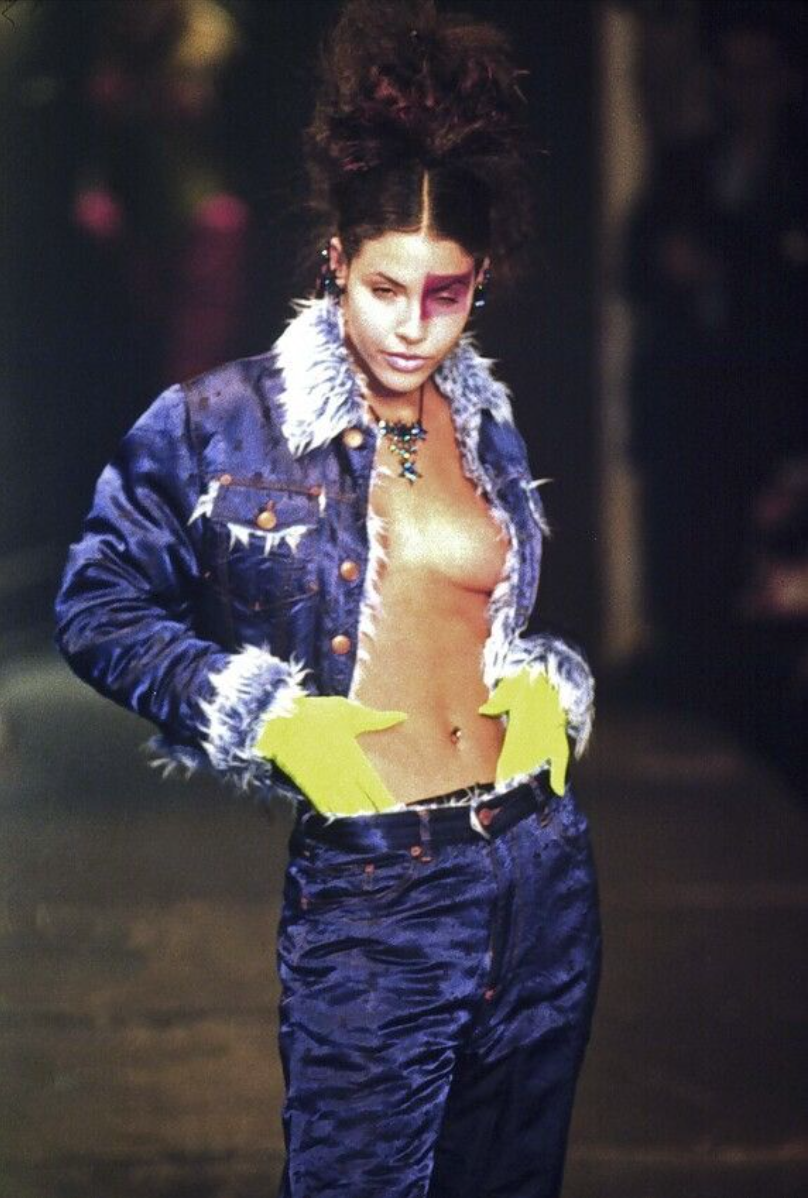 FW 1995 JEAN PAUL GAULTIER JEANS SKULL SATIN VEST