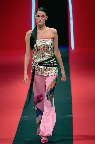 CHRISTIAN LACROIX SS 2000 PINK WIDE-LEG TROUSERS