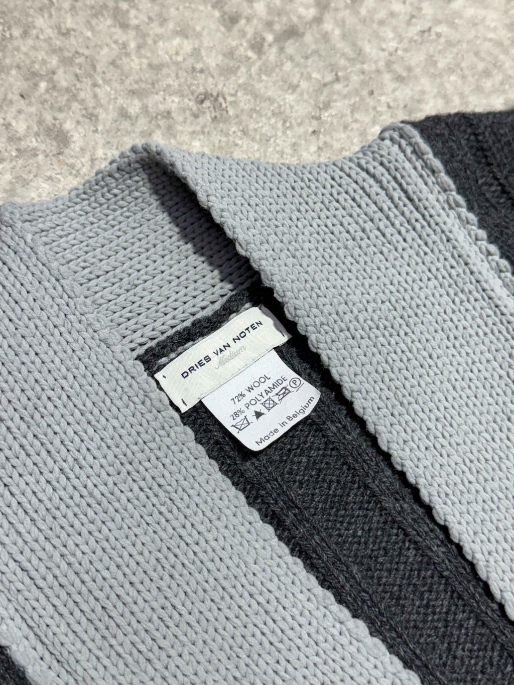 EARLY 2000S DRIES VAN NOTEN WOOL ASYMMETRIC SWEATER WITH FRONT BUTTONS AND SIDE ZIP
