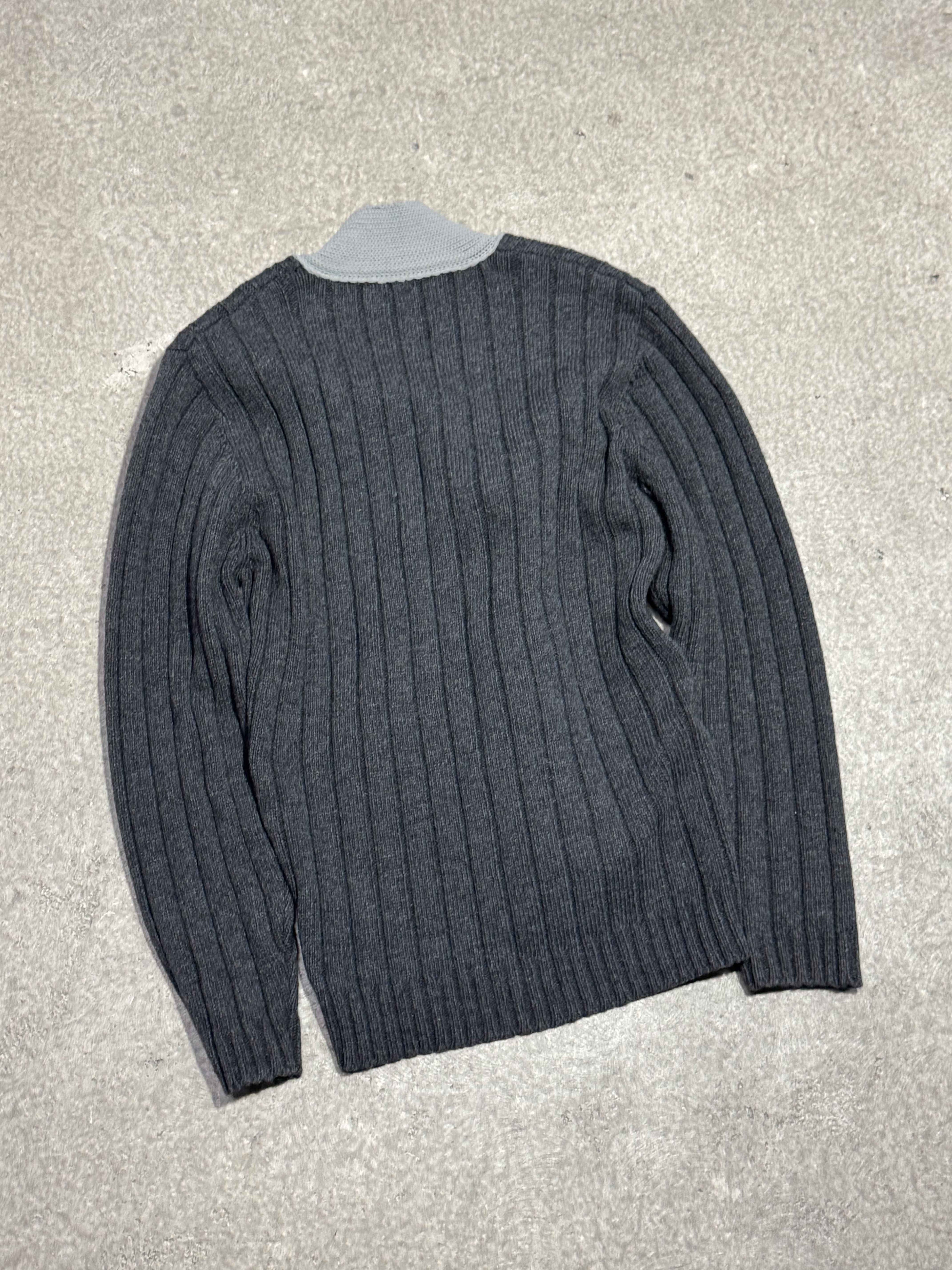 EARLY 2000S DRIES VAN NOTEN WOOL ASYMMETRIC SWEATER WITH FRONT BUTTONS AND SIDE ZIP