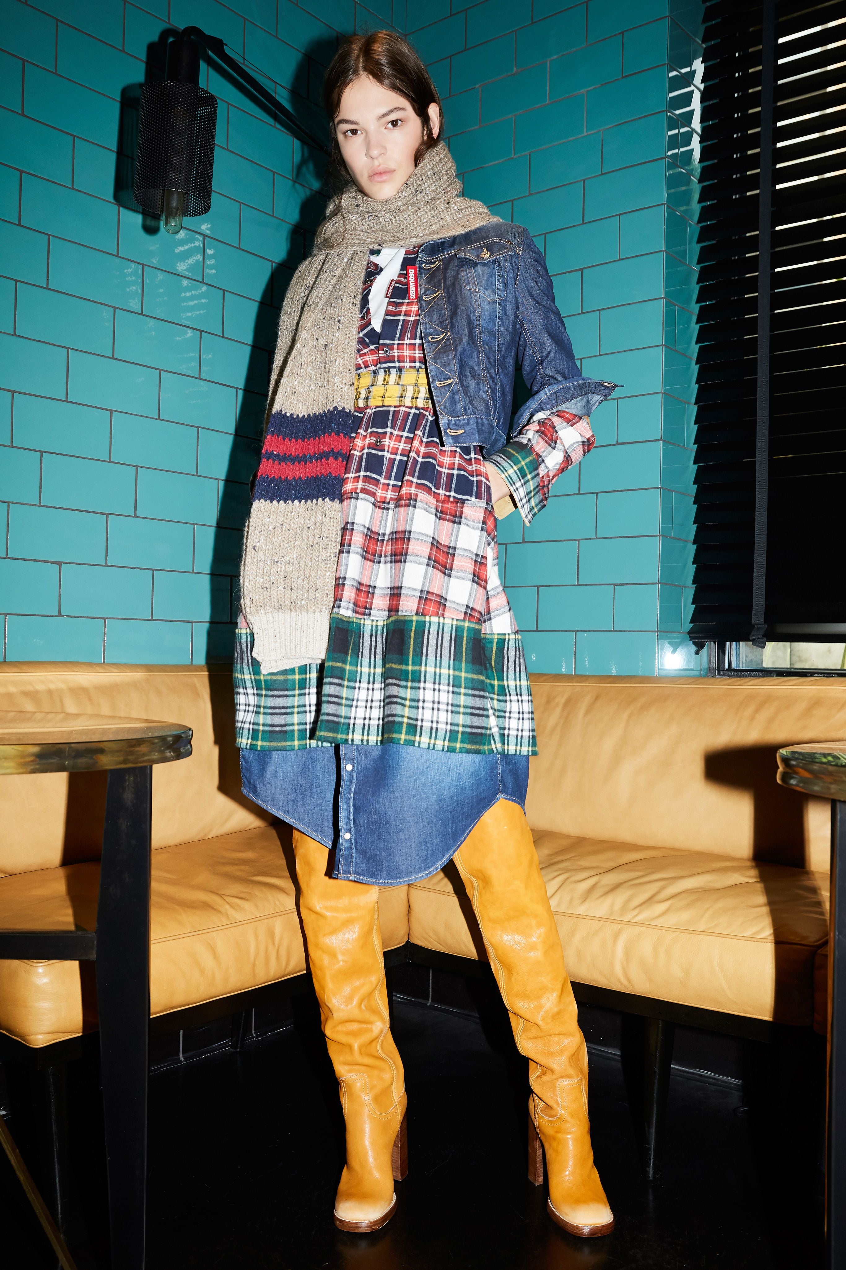 DSQUARED2 PRE-FALL 2019 MULTI PLAID DRESS