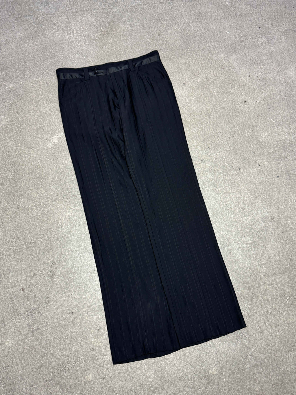 2000S D&G BLACK PLEATED TAILORED WITH WAISTBAND DETAIL