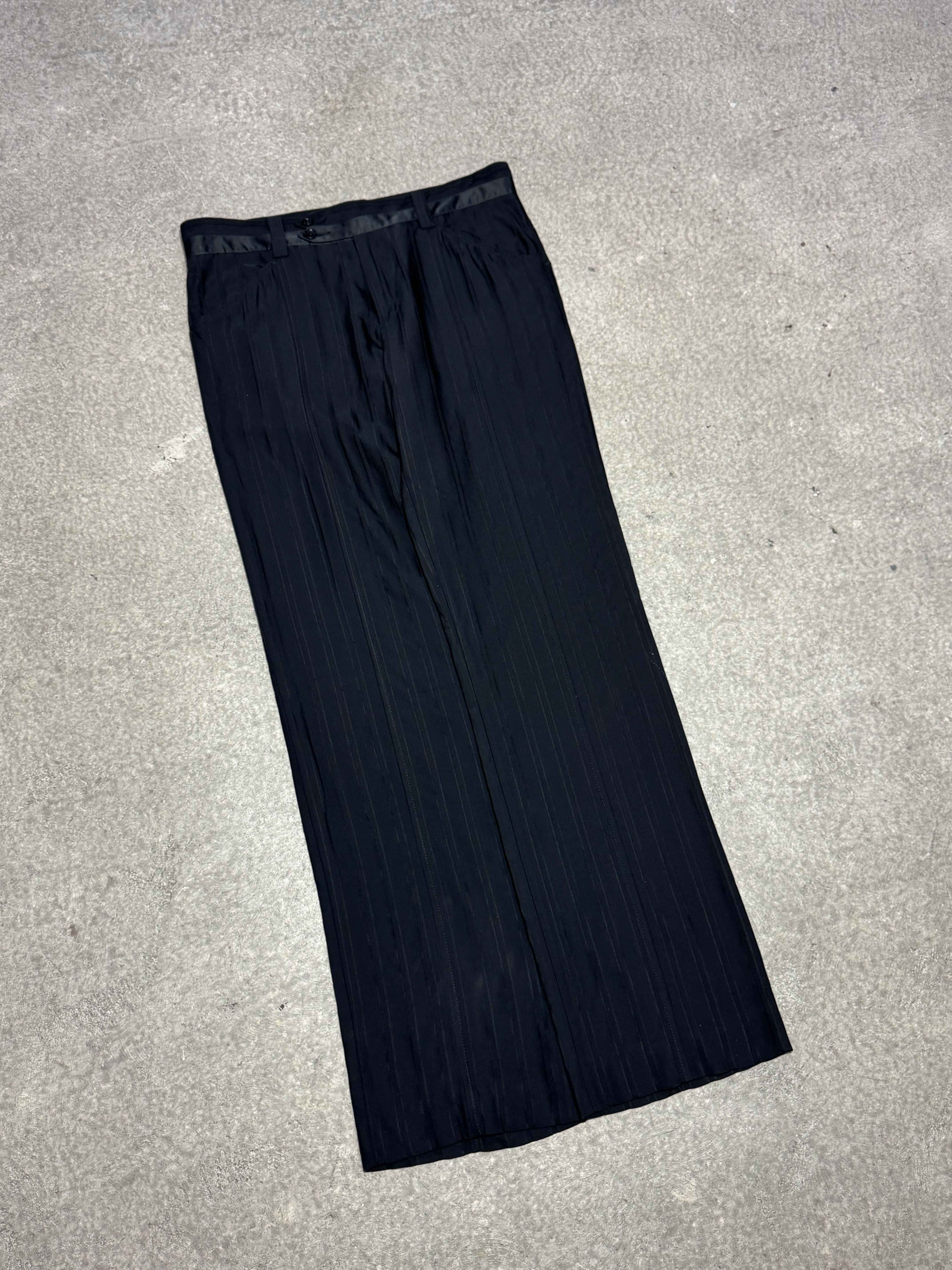 2000S D&G BLACK PLEATED TAILORED WITH WAISTBAND DETAIL