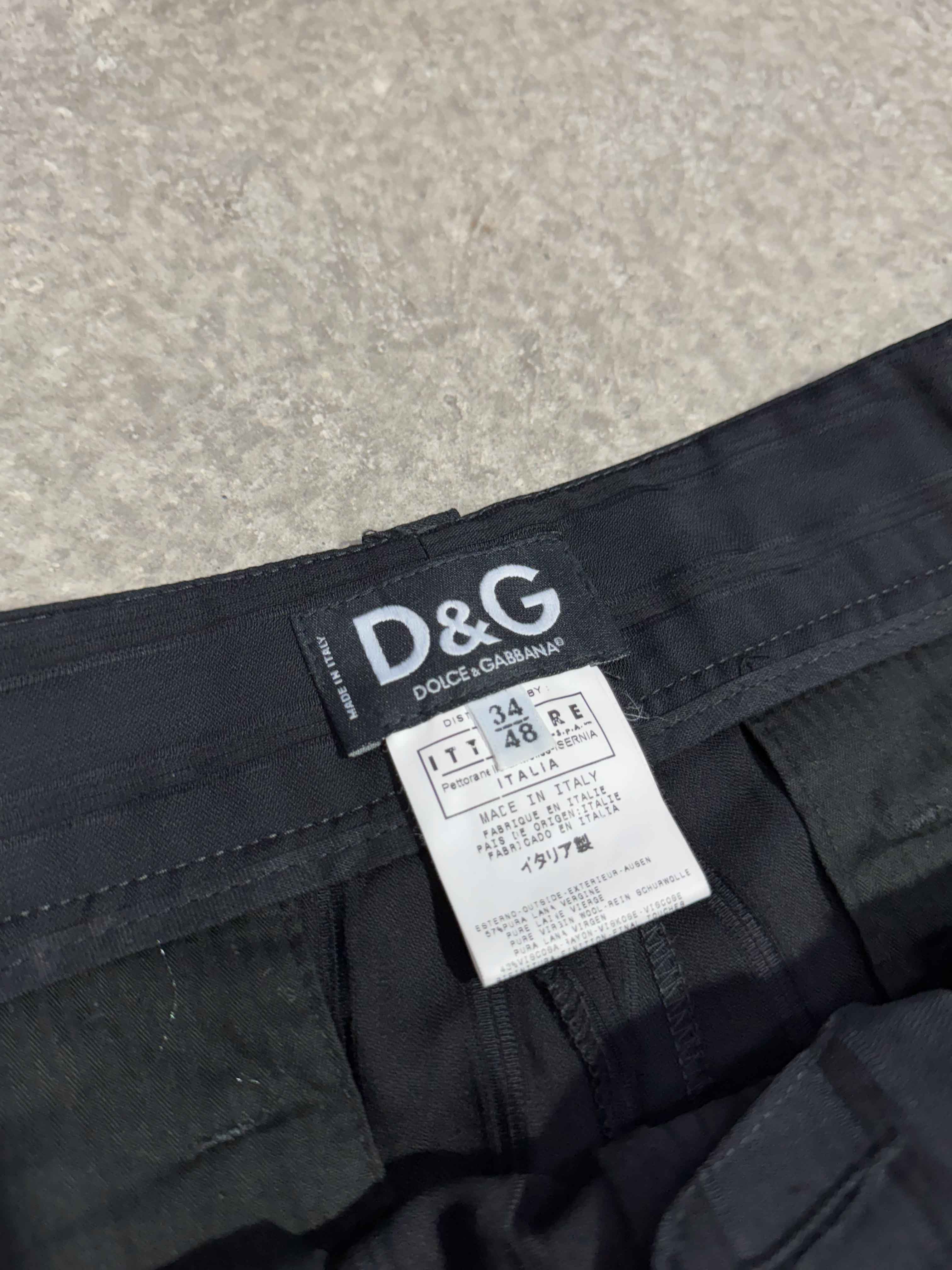 2000S D&G BLACK PLEATED TAILORED WITH WAISTBAND DETAIL