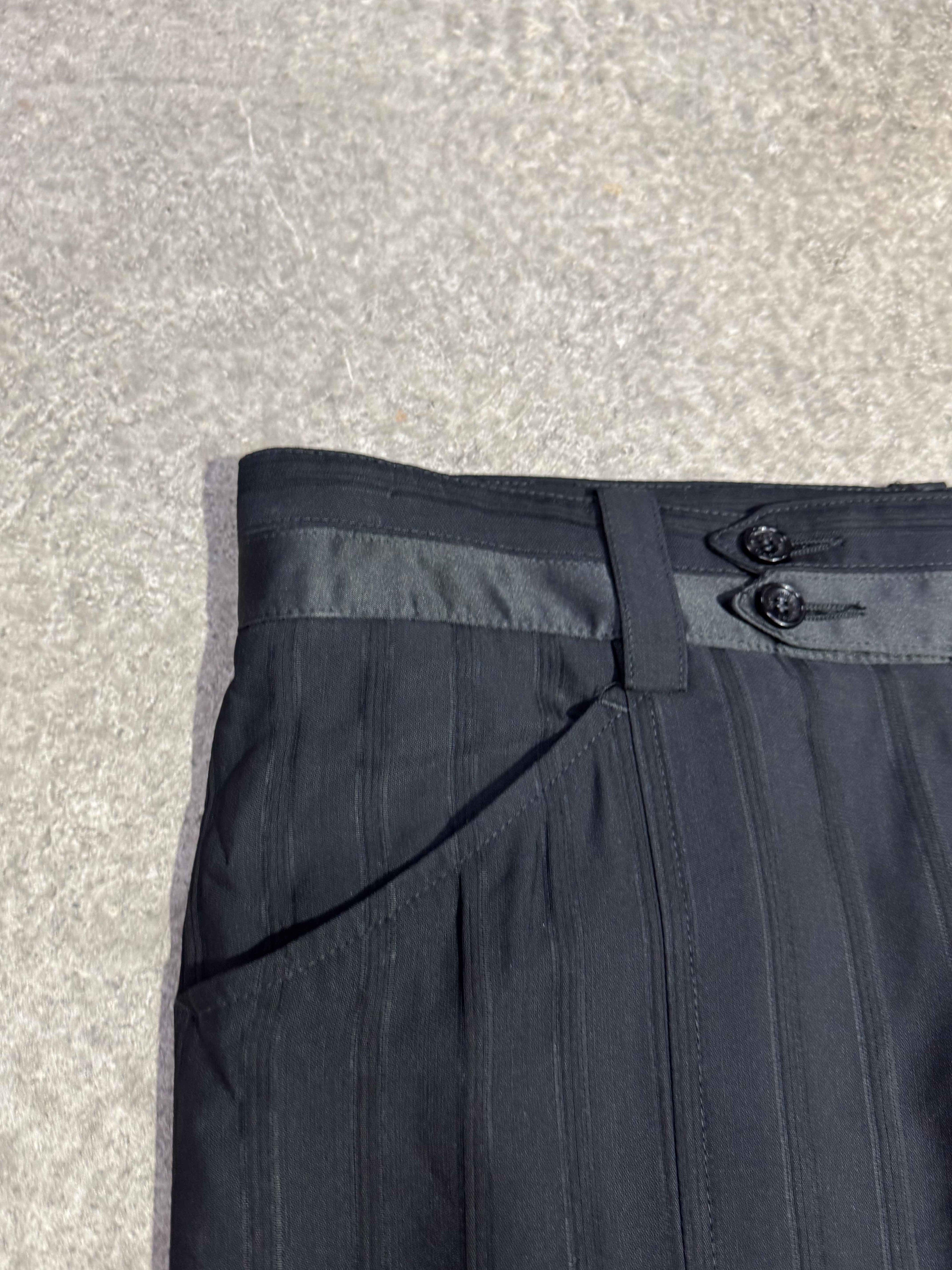 2000S D&G BLACK PLEATED TAILORED WITH WAISTBAND DETAIL