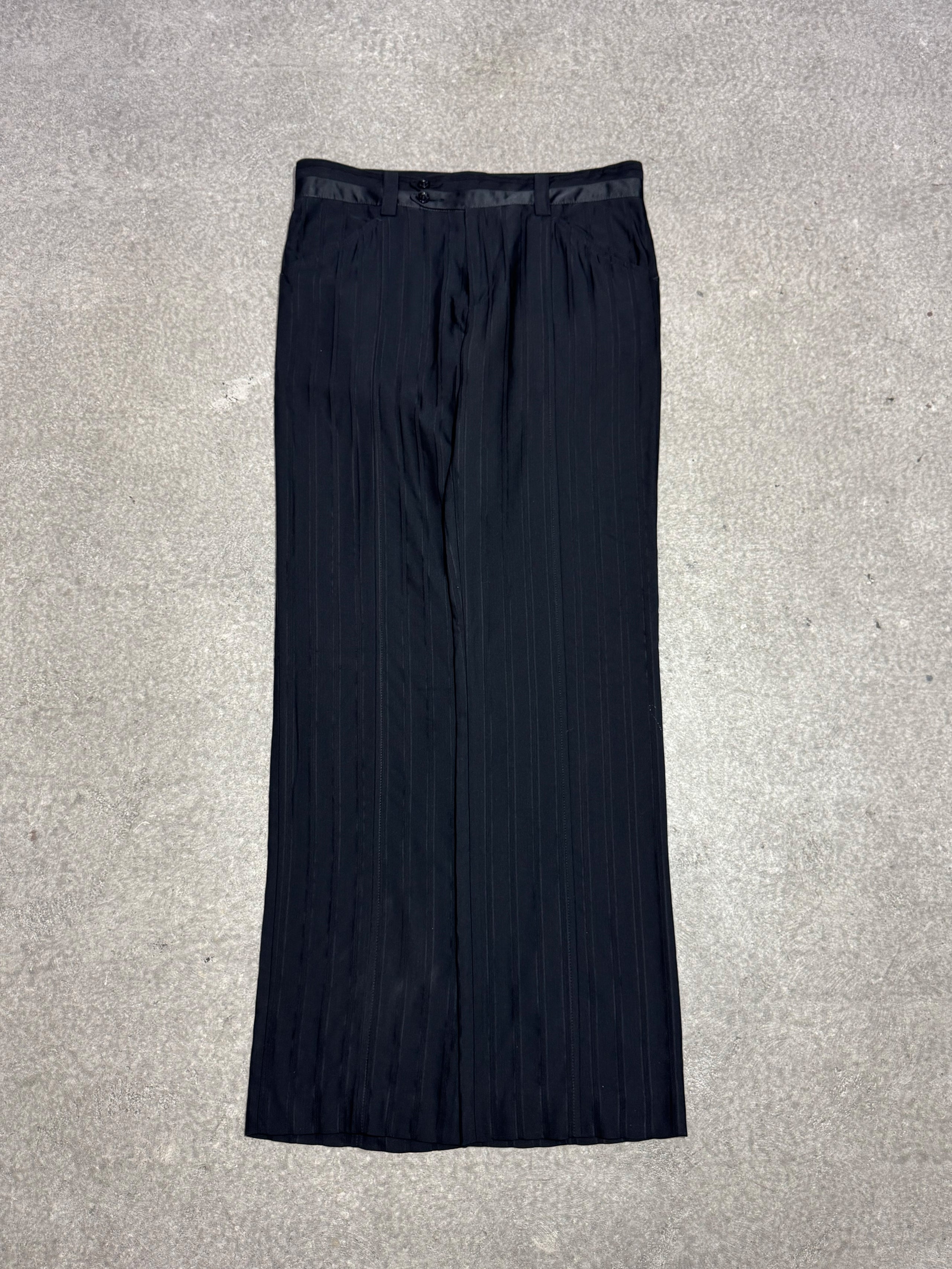 2000S D&G BLACK PLEATED TAILORED WITH WAISTBAND DETAIL