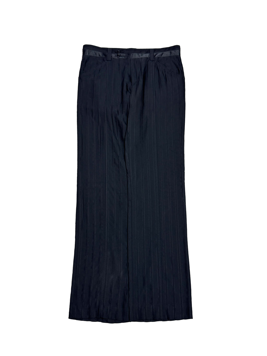 2000S D&G BLACK PLEATED TAILORED WITH WAISTBAND DETAIL