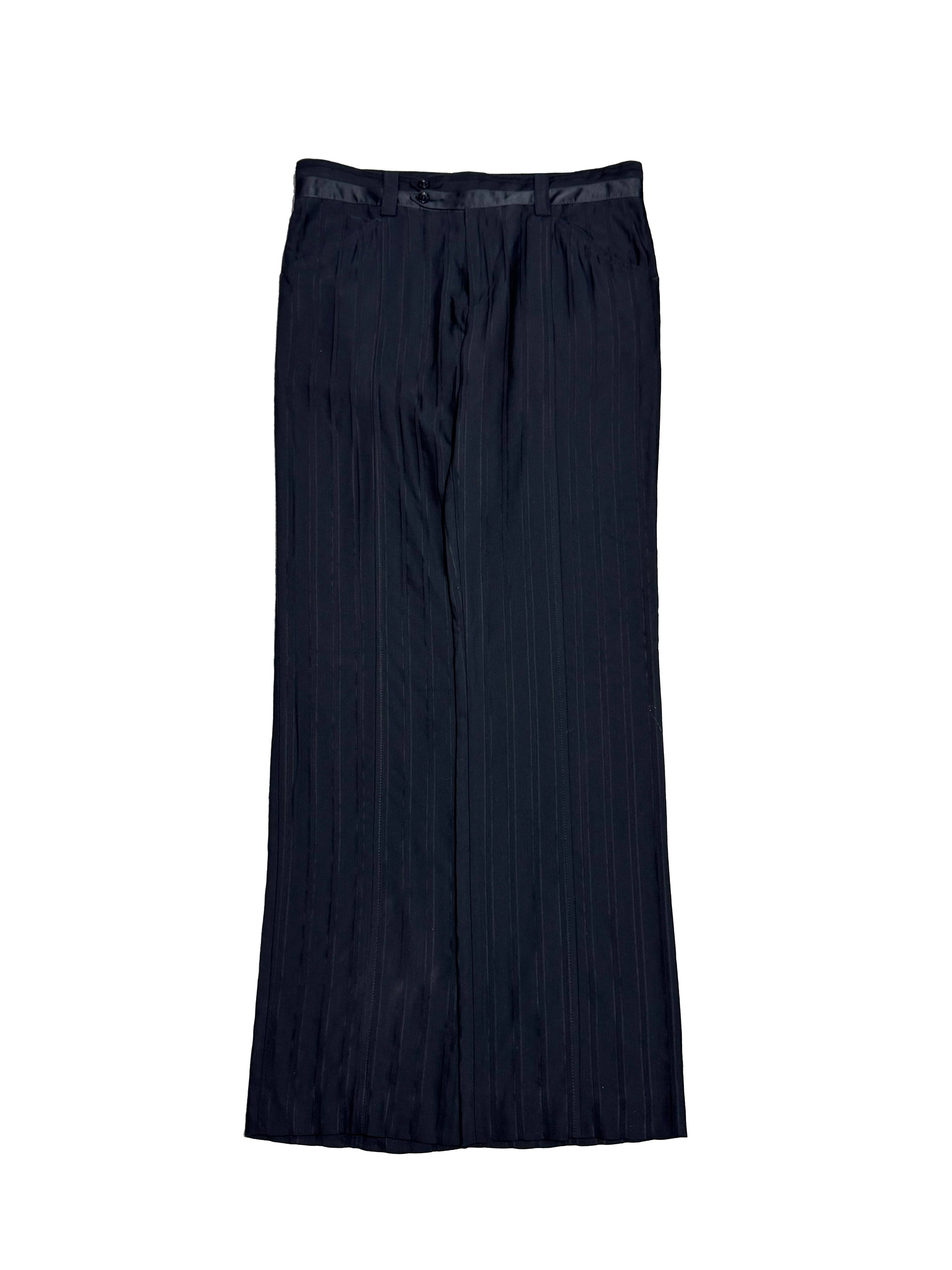 2000S D&G BLACK PLEATED TAILORED WITH WAISTBAND DETAIL