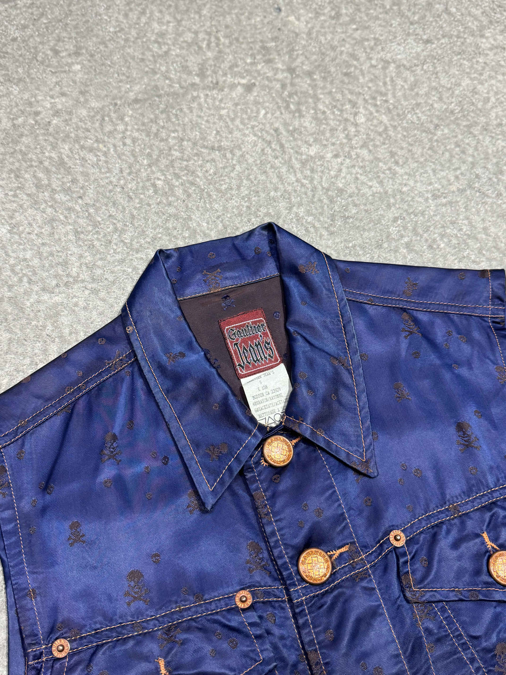 FW 1995 JEAN PAUL GAULTIER JEANS SKULL SATIN VEST