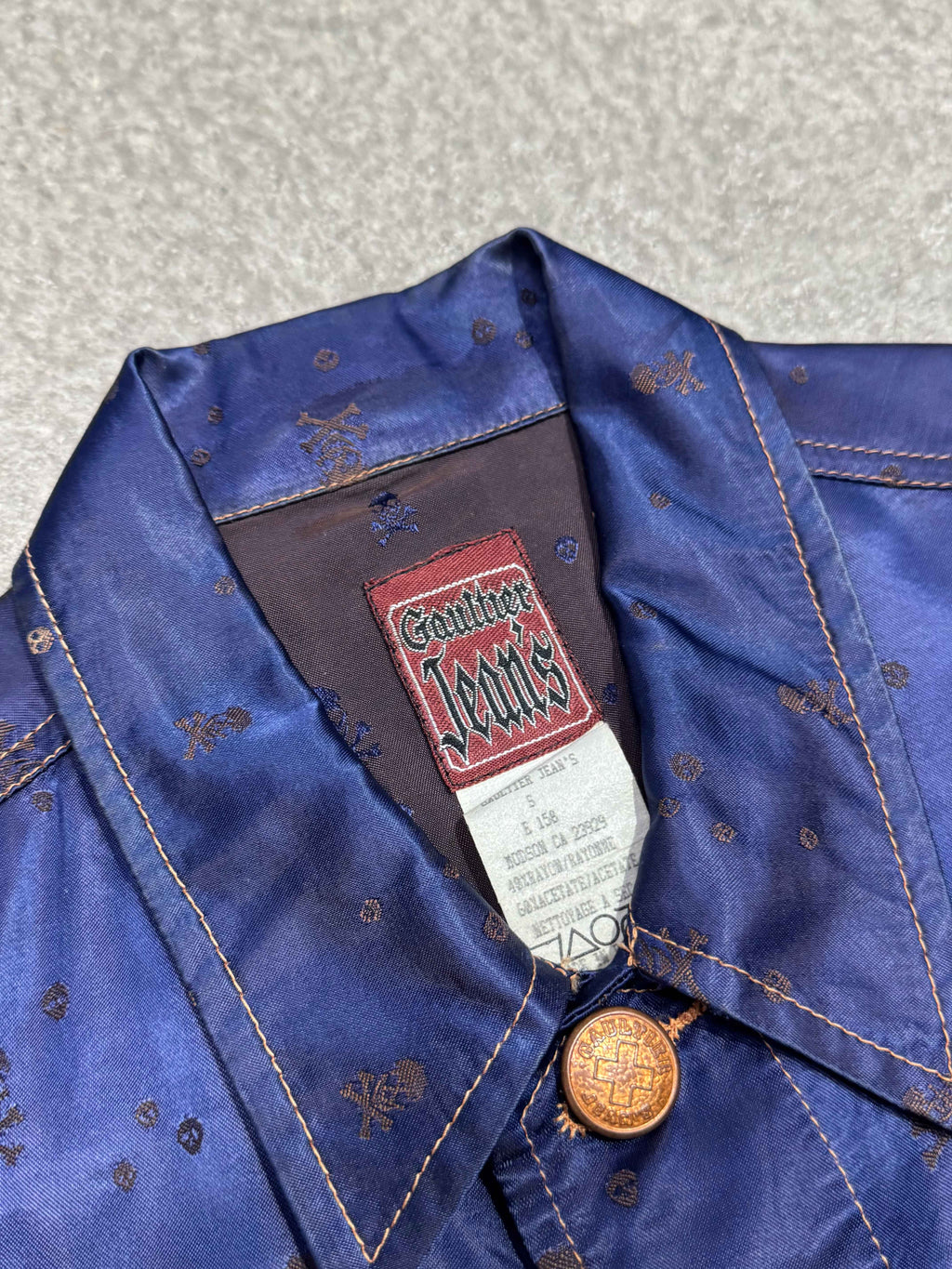 FW 1995 JEAN PAUL GAULTIER JEANS SKULL SATIN VEST