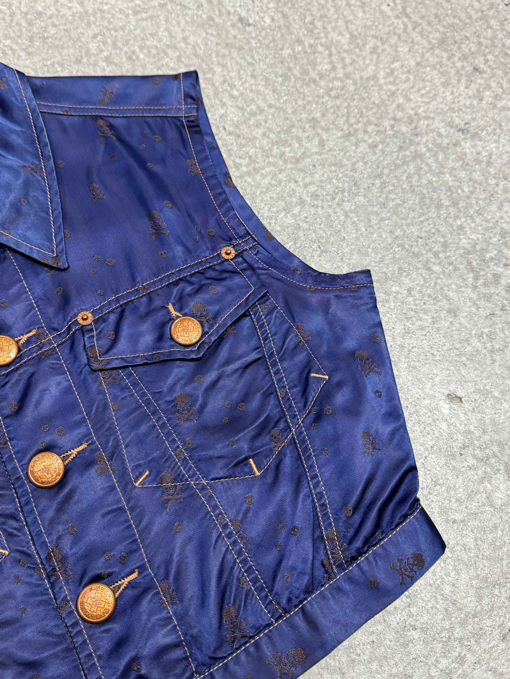 FW 1995 JEAN PAUL GAULTIER JEANS SKULL SATIN VEST