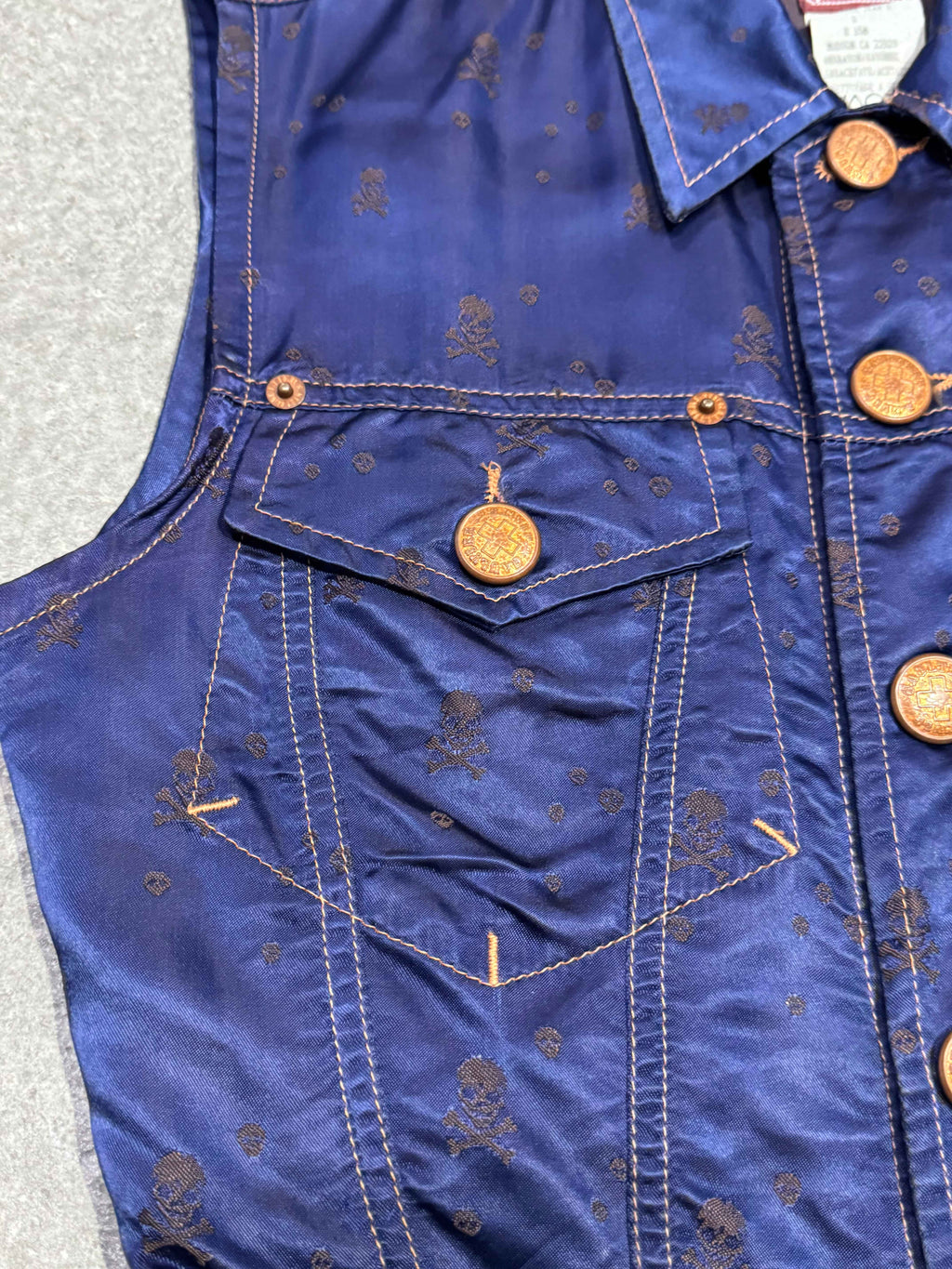 FW 1995 JEAN PAUL GAULTIER JEANS SKULL SATIN VEST