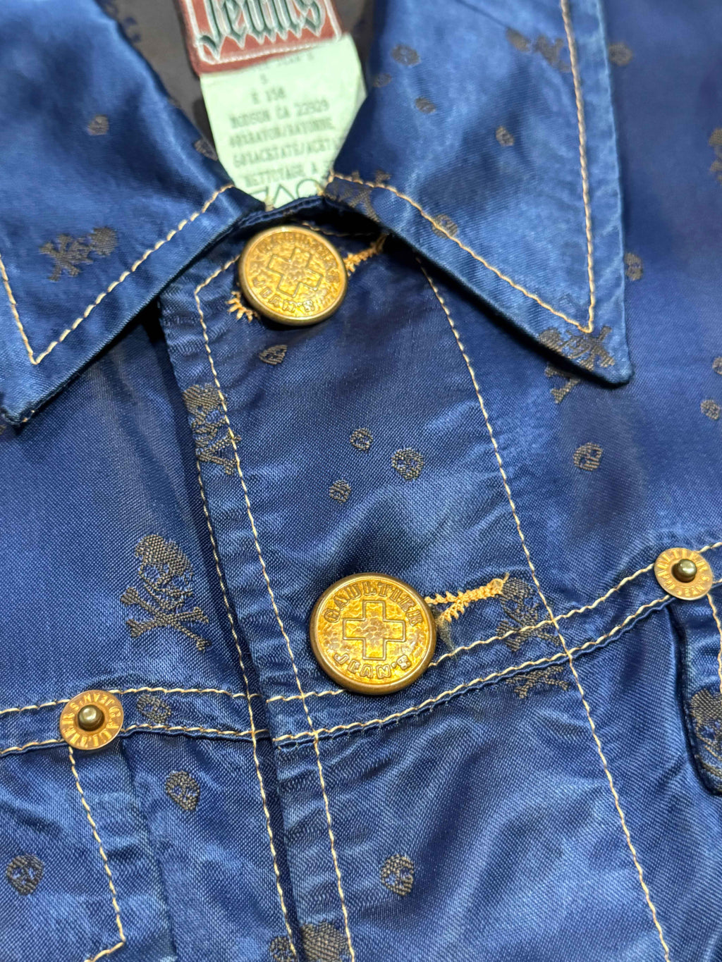 FW 1995 JEAN PAUL GAULTIER JEANS SKULL SATIN VEST