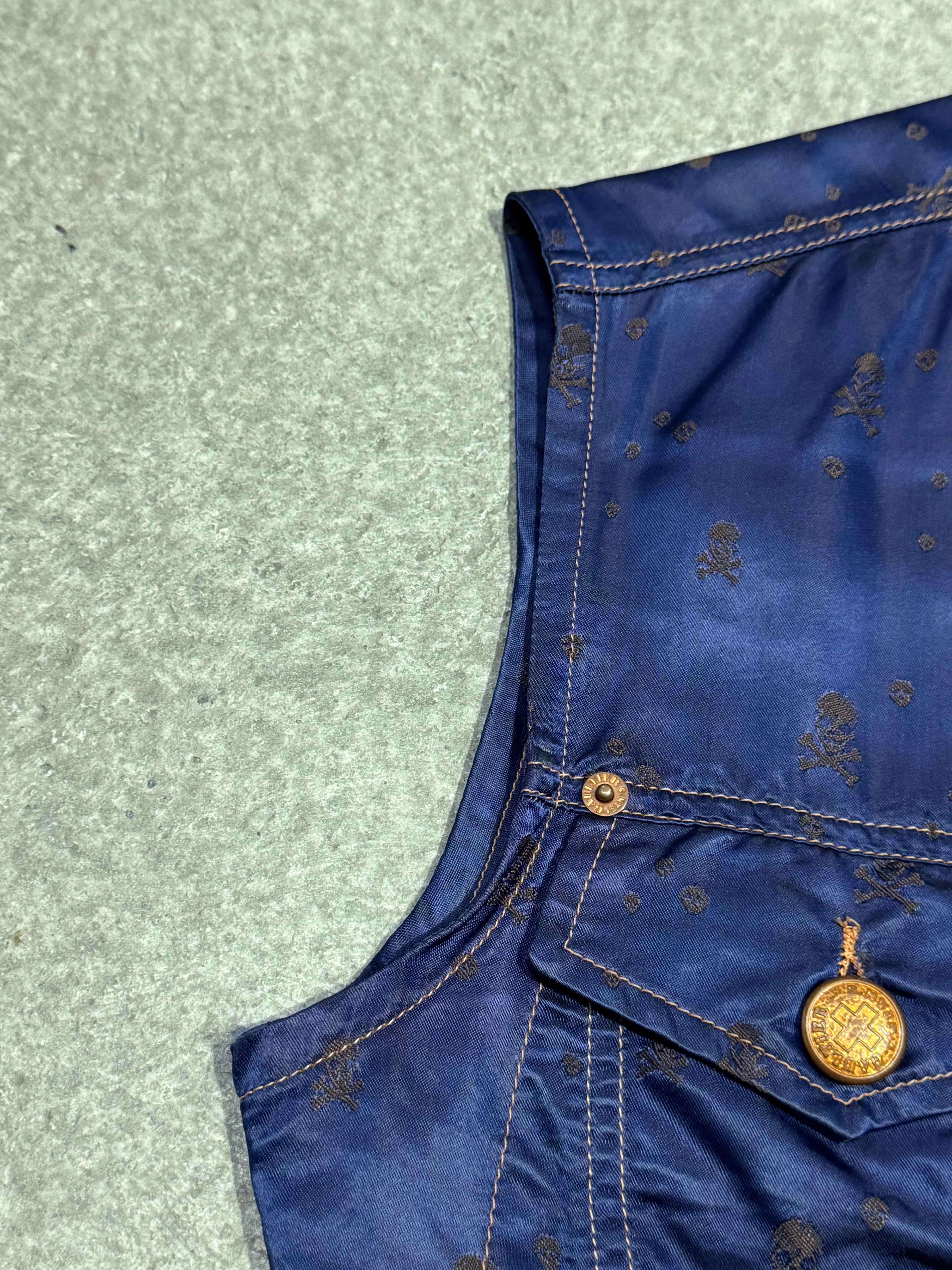 FW 1995 JEAN PAUL GAULTIER JEANS SKULL SATIN VEST