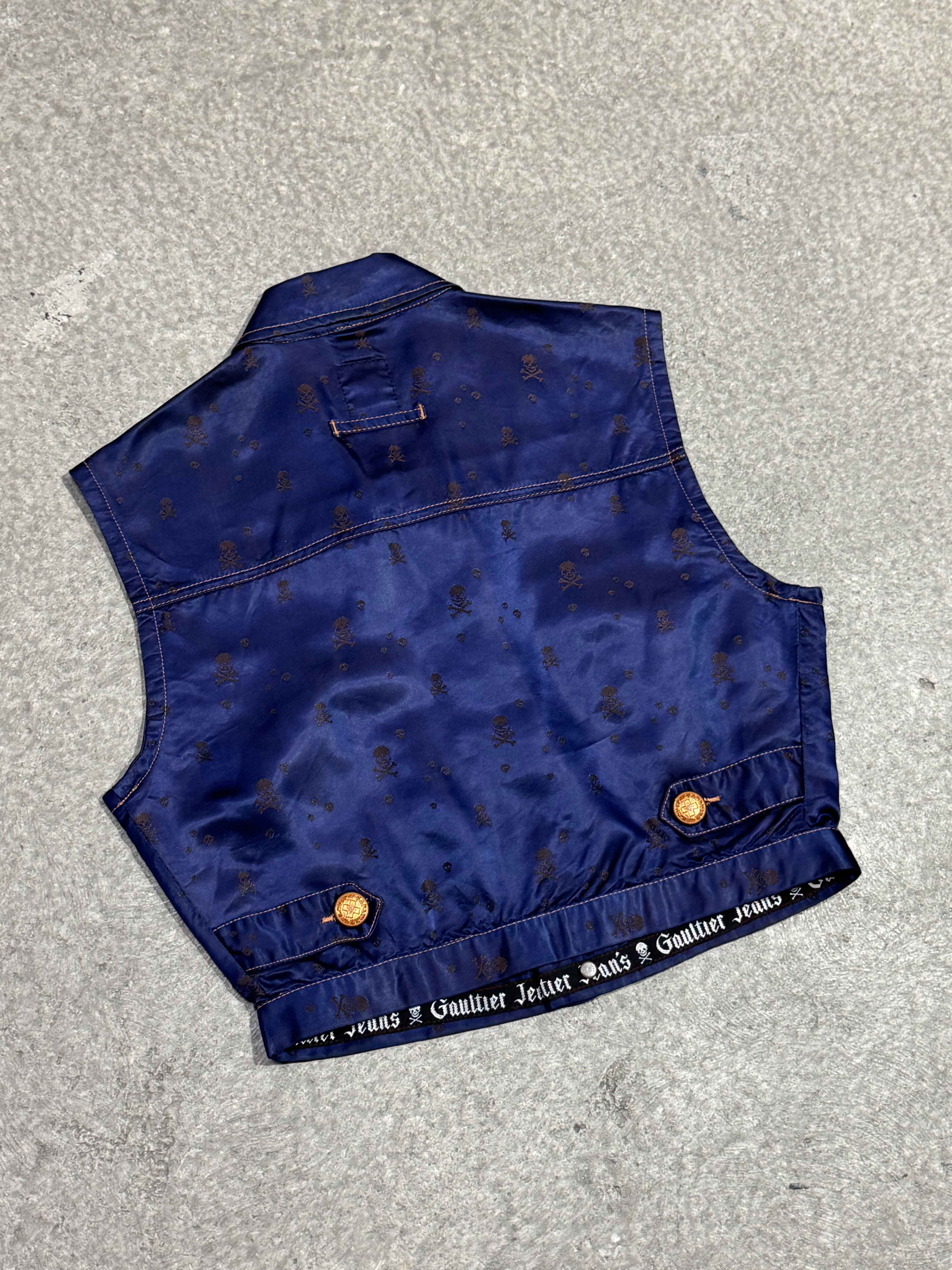 FW 1995 JEAN PAUL GAULTIER JEANS SKULL SATIN VEST