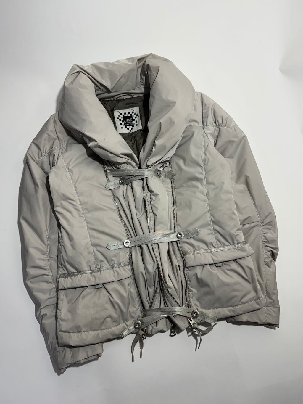 2000s Marithé + François Girbaud cream Multi zip expandable jacket