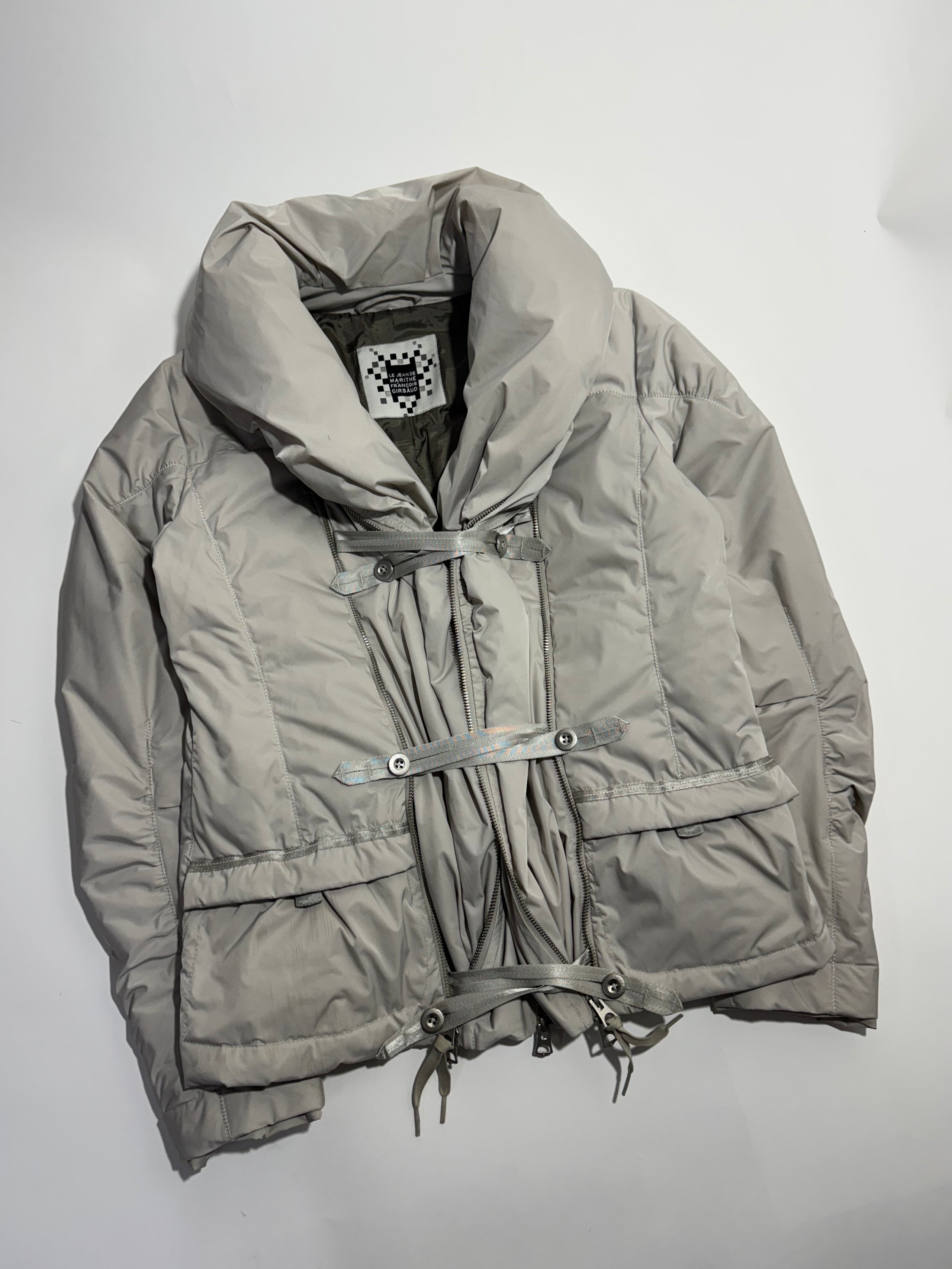 2000s Marithé + François Girbaud cream Multi zip expandable jacket