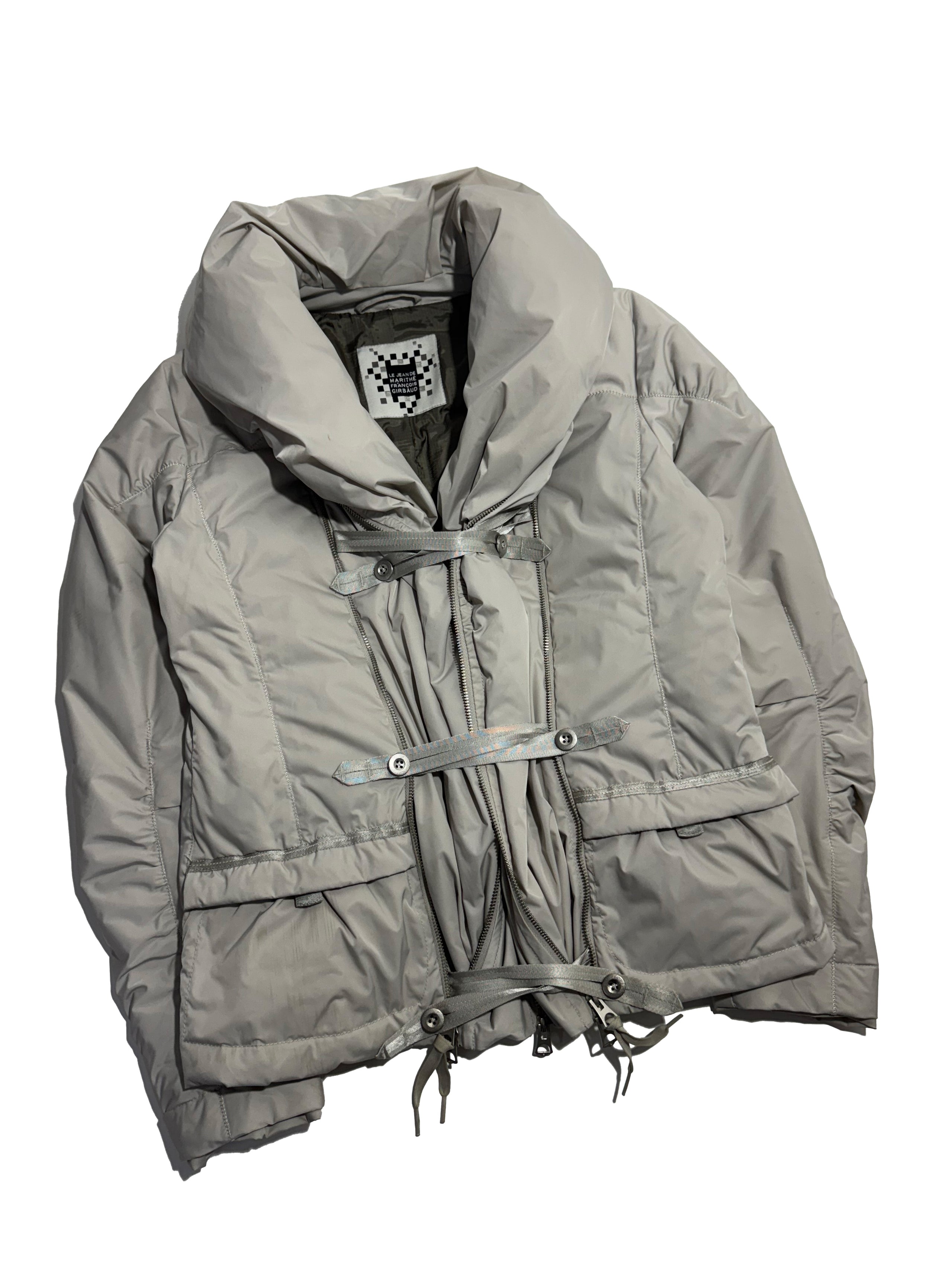 2000s Marithé + François Girbaud cream Multi zip expandable jacket