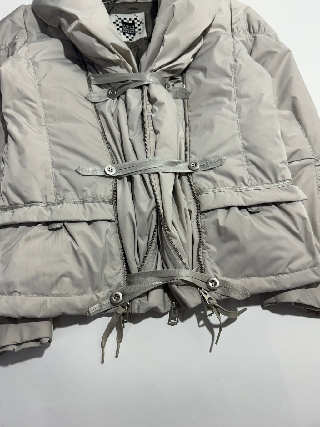2000s Marithé + François Girbaud cream Multi zip expandable jacket
