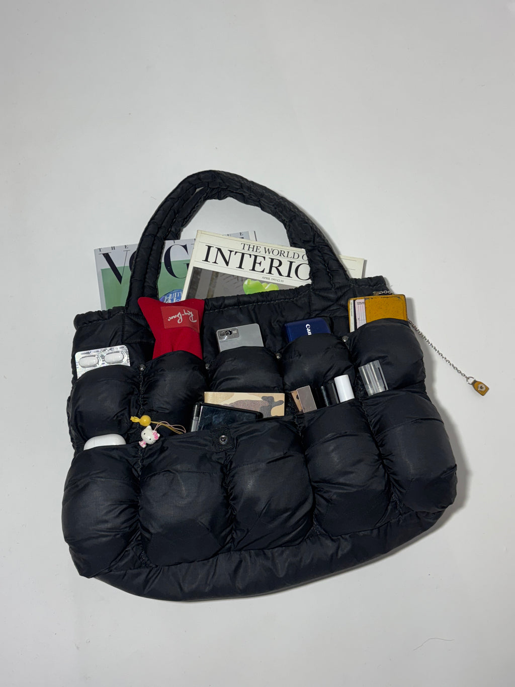 2000s Marithé + François Girbaud Pokachu Multipocket Black Nylon Bag