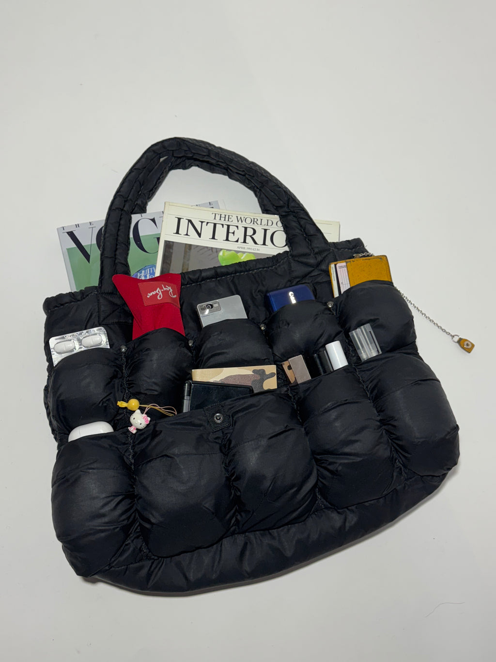2000s Marithé + François Girbaud Pokachu Multipocket Black Nylon Bag