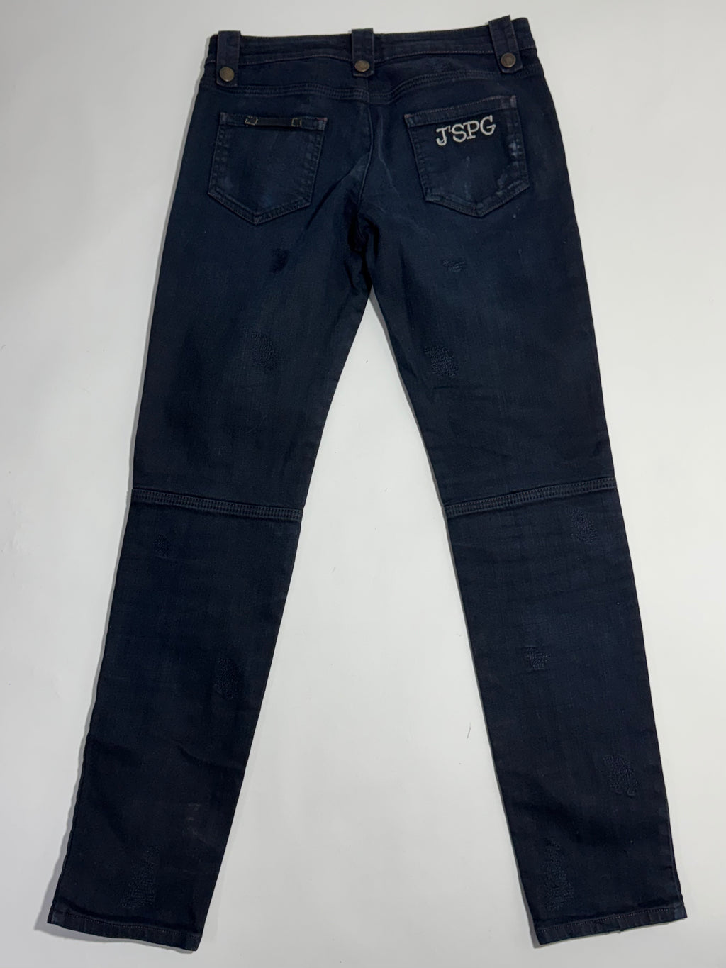2000s Jean Paul Gaultier jeans deconstructed denim jeans front leg zippers