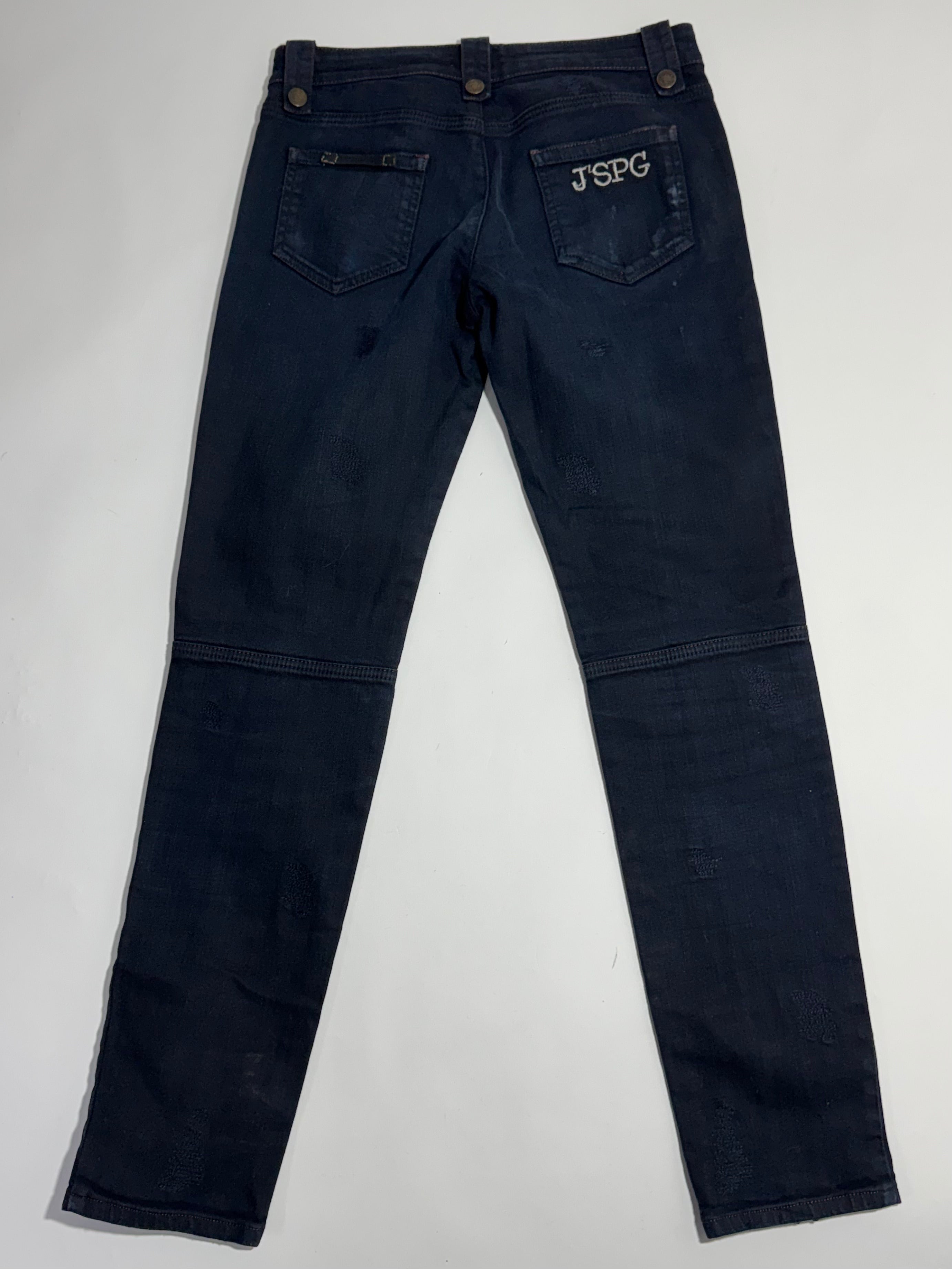 2000s Jean Paul Gaultier jeans deconstructed denim jeans front leg zippers