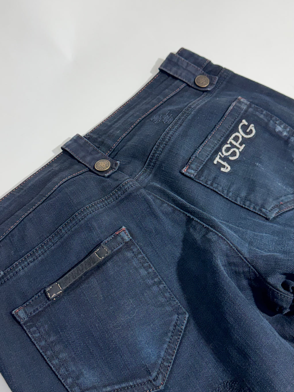 2000s Jean Paul Gaultier jeans deconstructed denim jeans front leg zippers