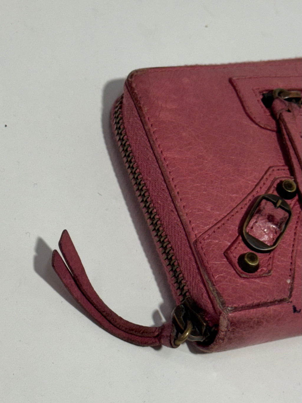 2000s Balenciaga City Bag pink leather wallet