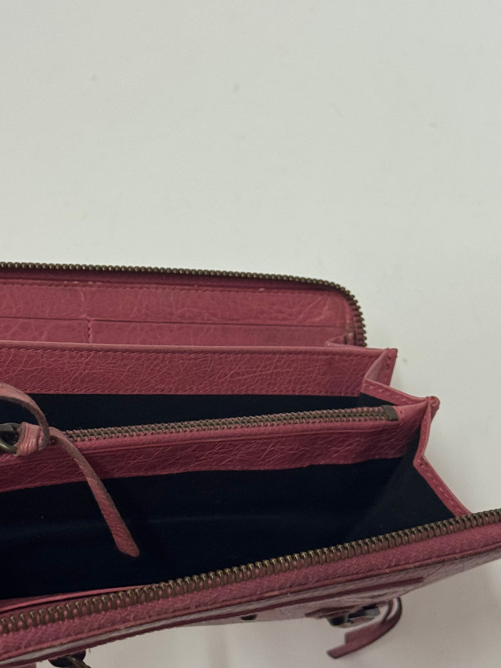 2000s Balenciaga City Bag pink leather wallet