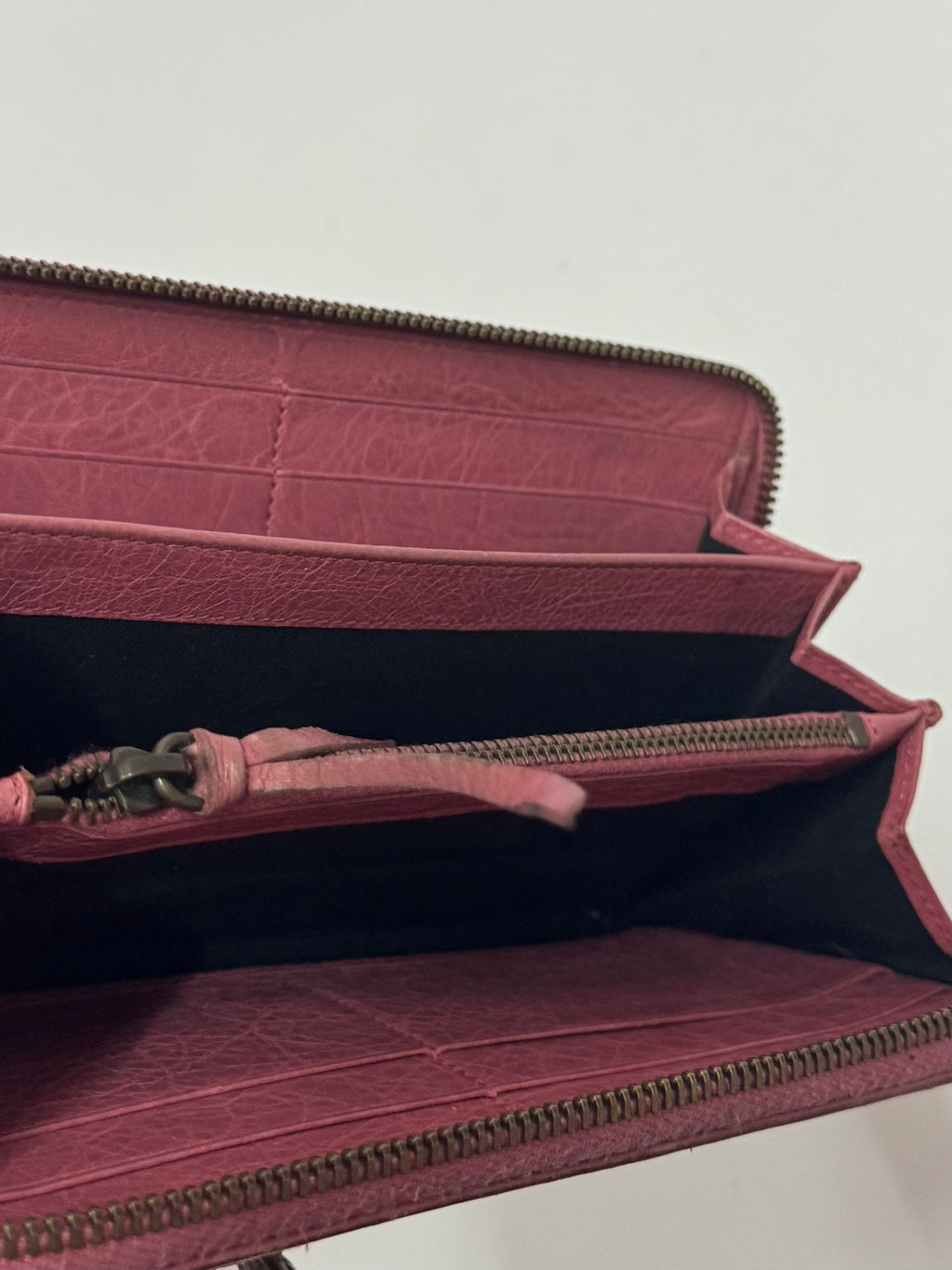 2000s Balenciaga City Bag pink leather wallet