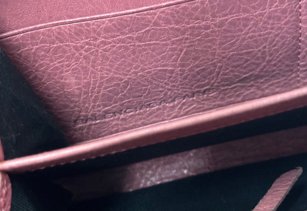 2000s Balenciaga City Bag pink leather wallet