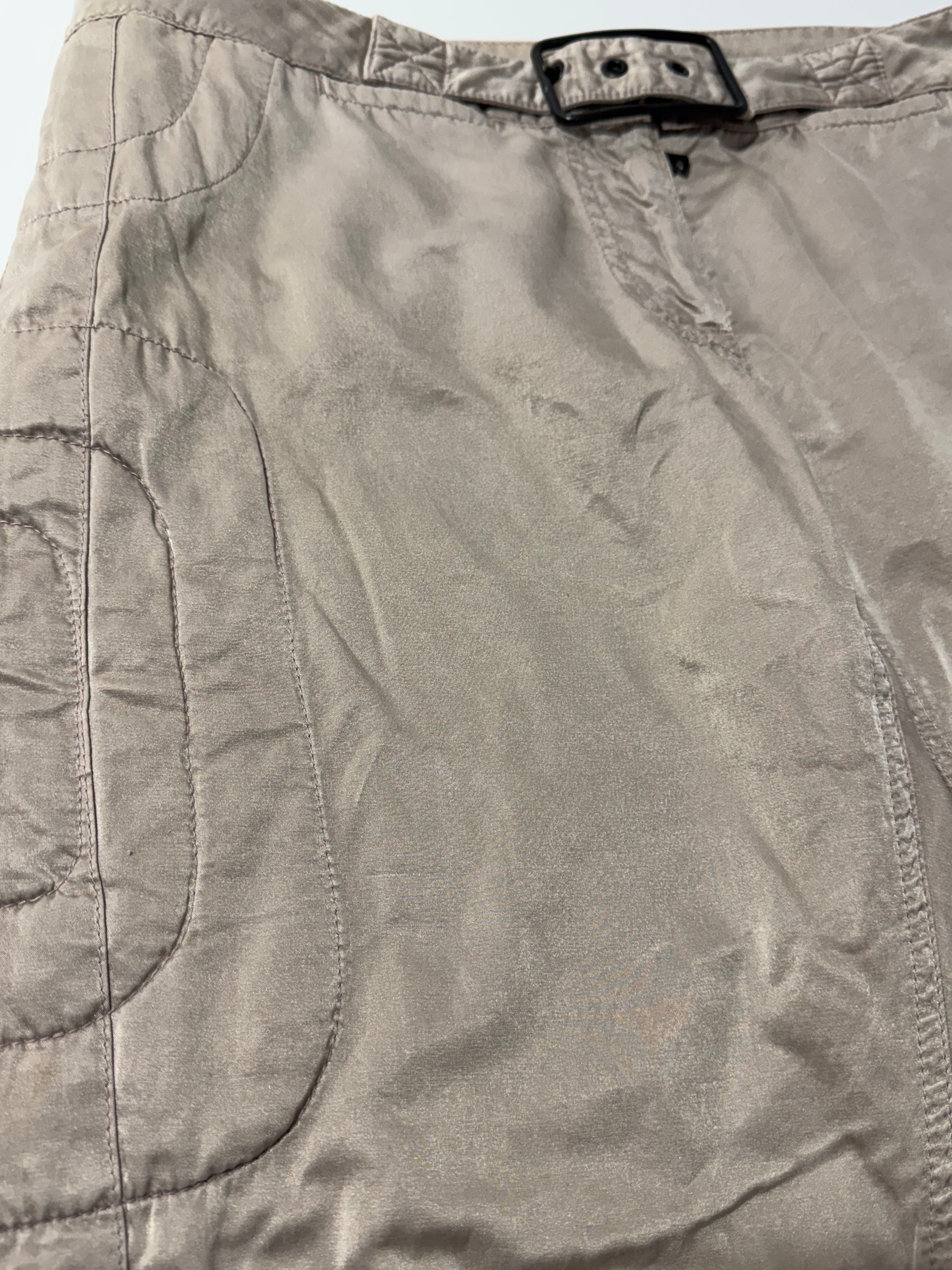2000s Prada Beige Moto Padded Biker Soft Pants