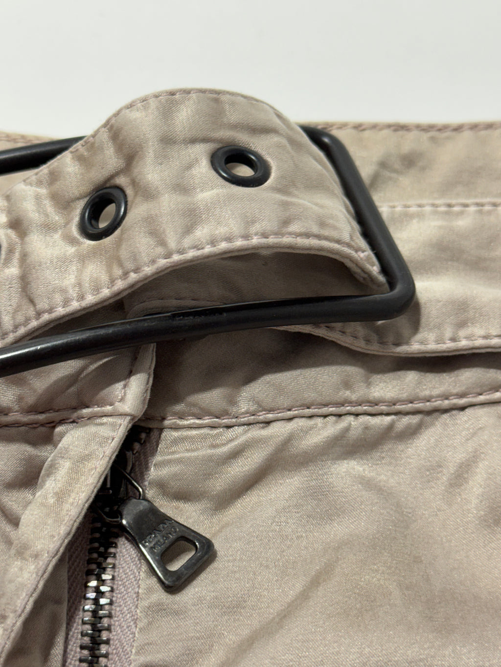 2000s Prada Beige Moto Padded Biker Soft Pants