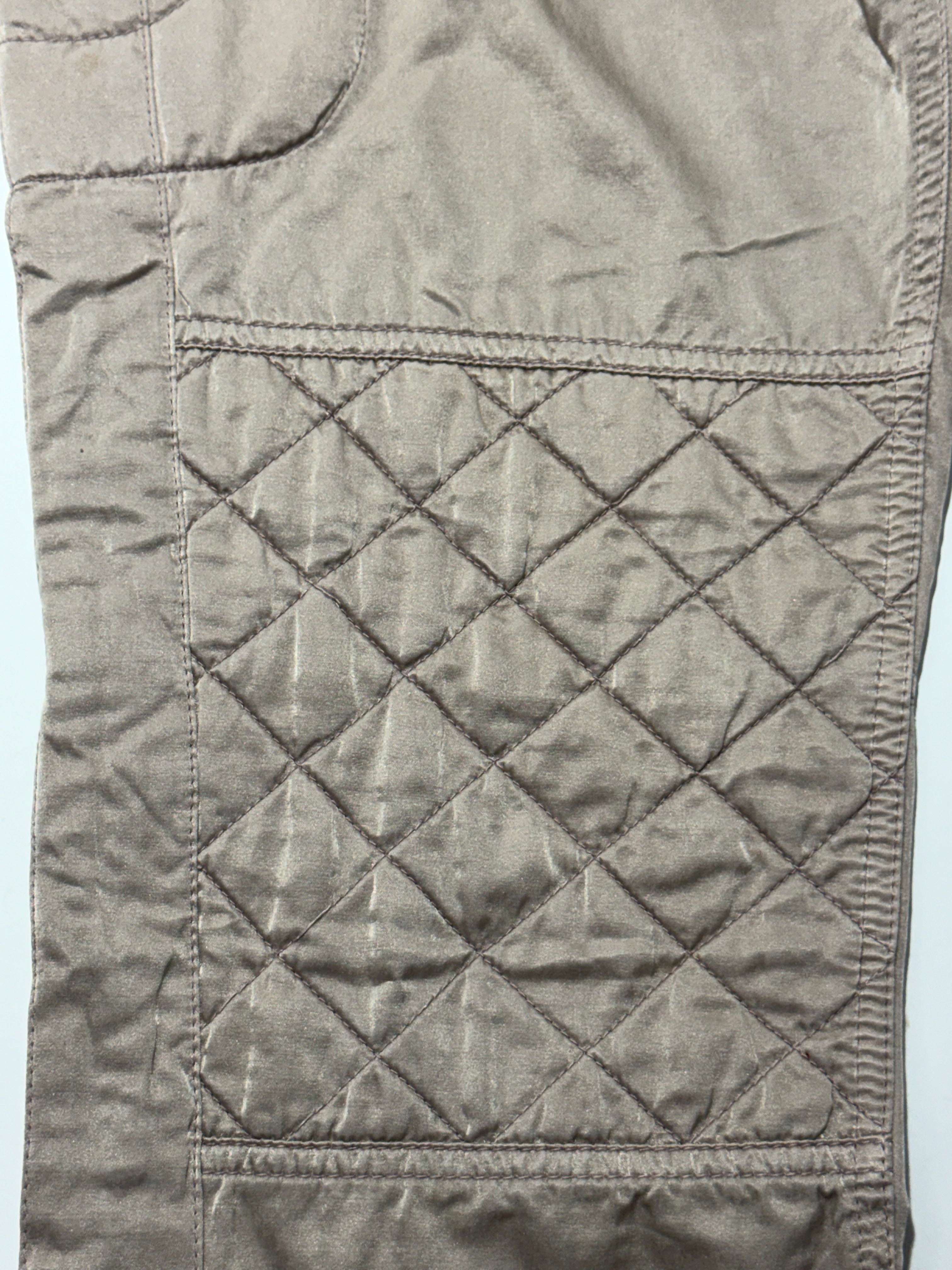 2000s Prada Beige Moto Padded Biker Soft Pants